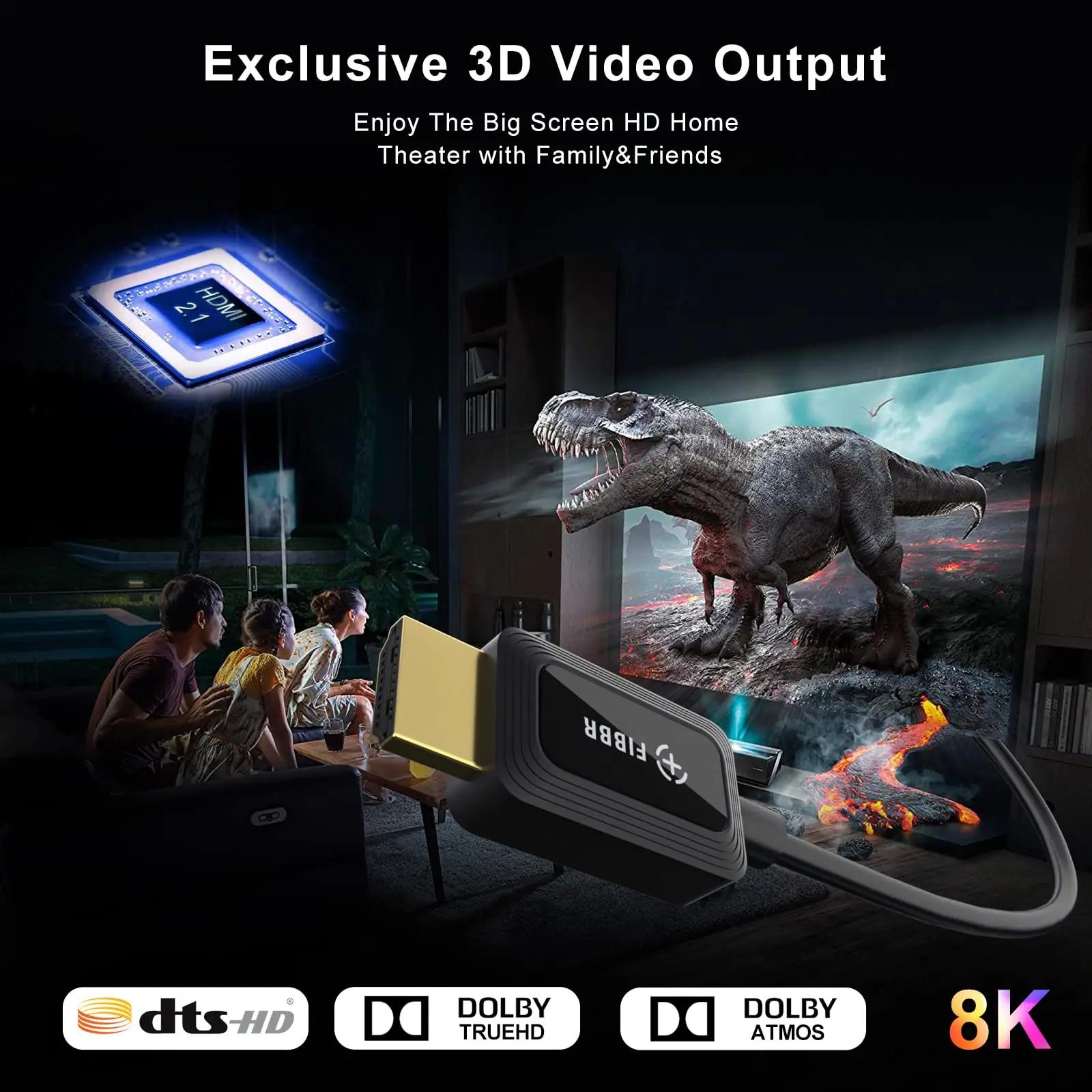 FIBBR FIBBR 8K HDMI Fiber Optic Cable kaablid – detailne lähivaade