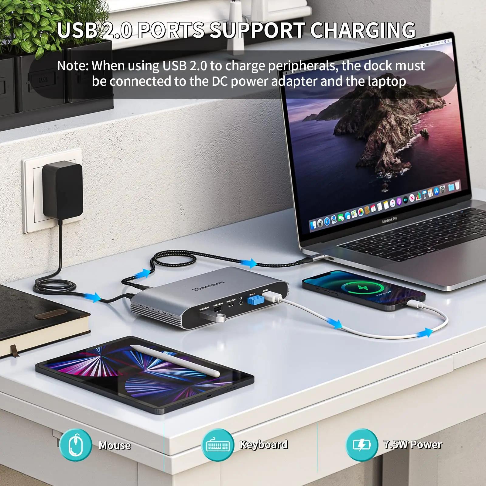 minisopuru elegantne USB-C dokk 13-in-1 — tugev laadimine ja – kasutusnäide