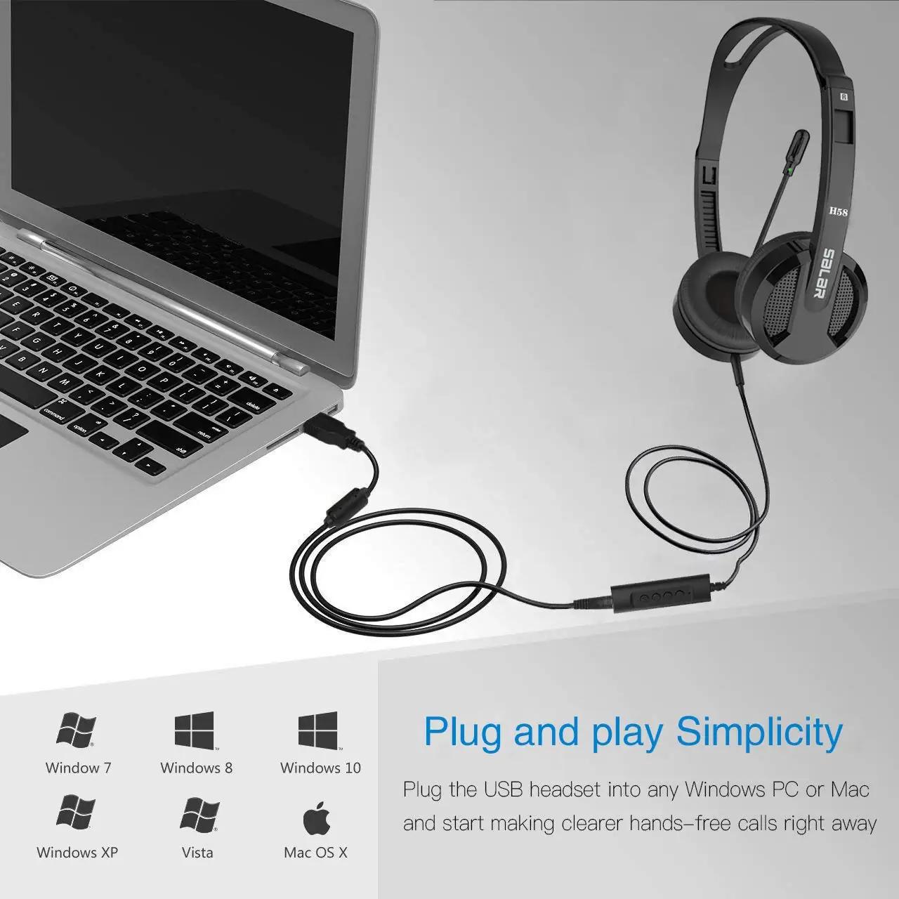 OHHXGK kerge USB-peakomplekt mikrofoniga – kontorile sobiv – lisavaade