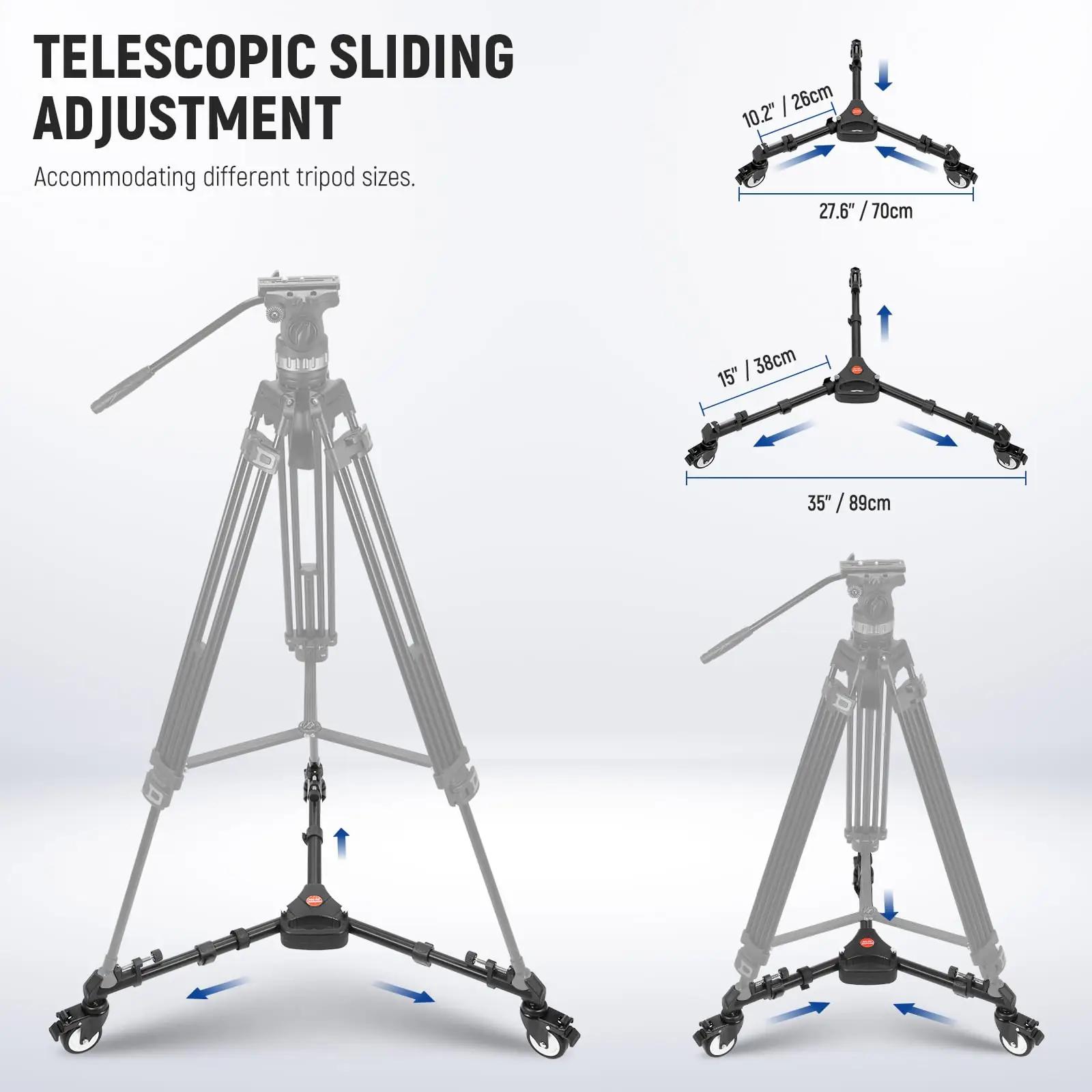 NEEWER tugev metallist statiivirattad – kaasaskantav Dolly NW-600 – pilt 8