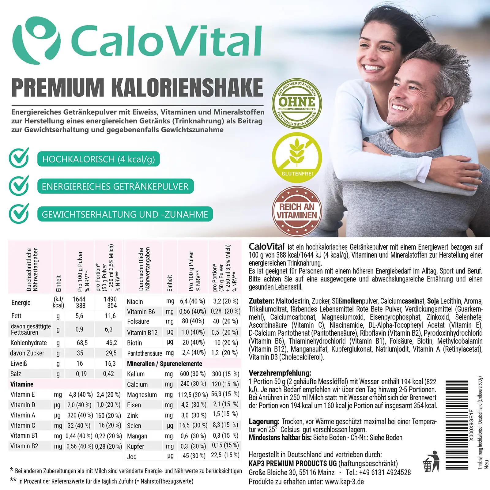 CALOVITAL proteiinisegu massi ja tervise toetuseks (3×maitse) – detailne vaade