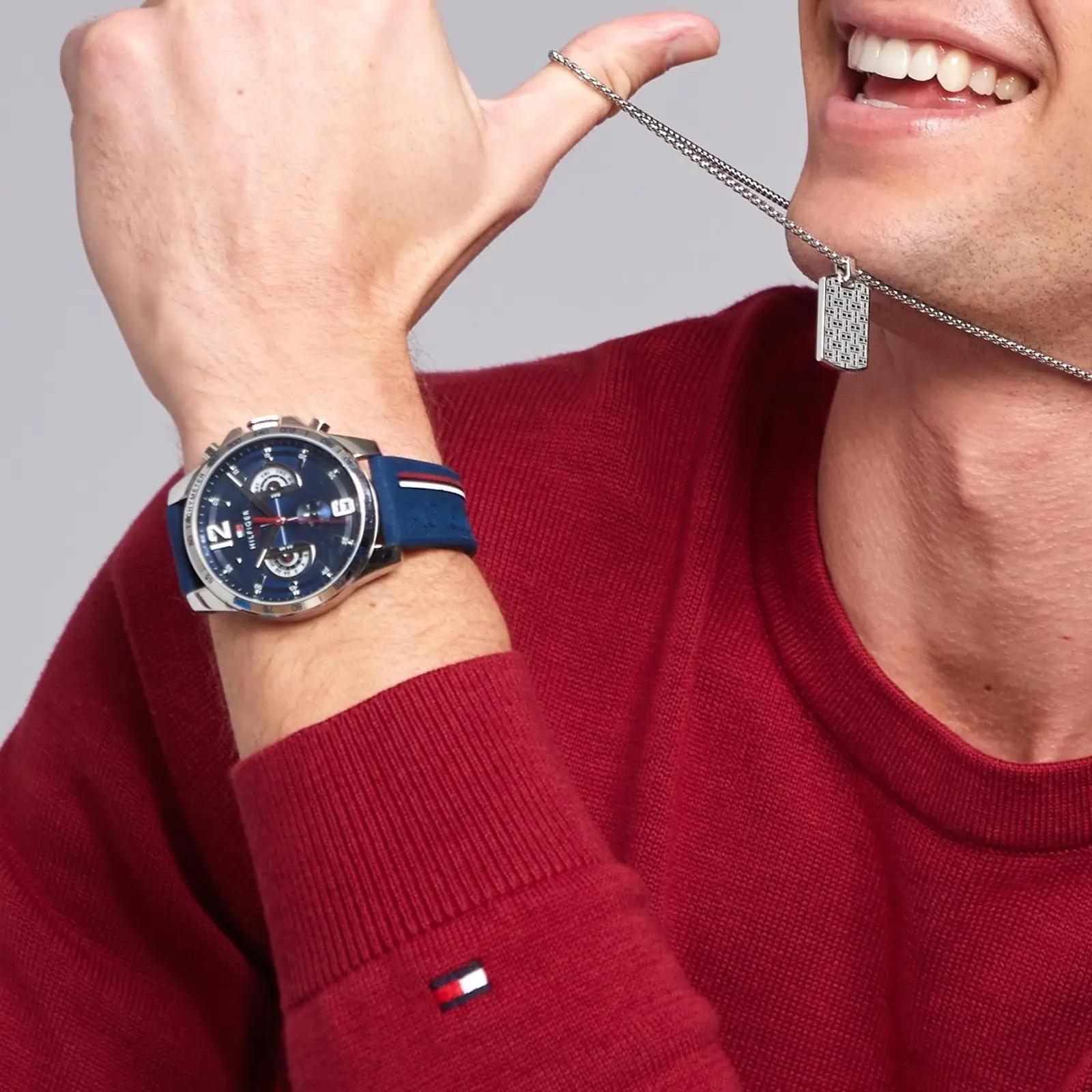 Tommy Hilfiger meeste käekell silikoonrihmaga — mugav stiil – pakend ja tarvikud