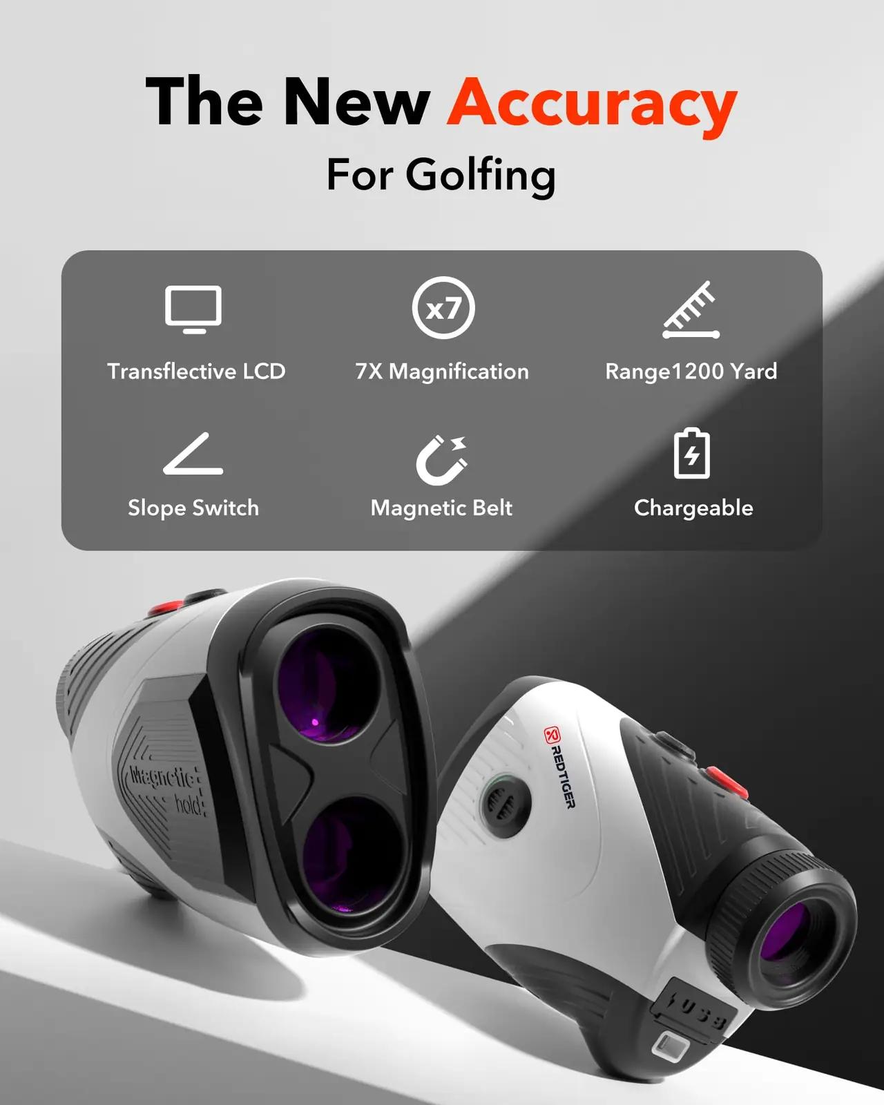 REDTIGER kerge laser-mõõtja golfiks — täpne ja laetav – detailne vaade