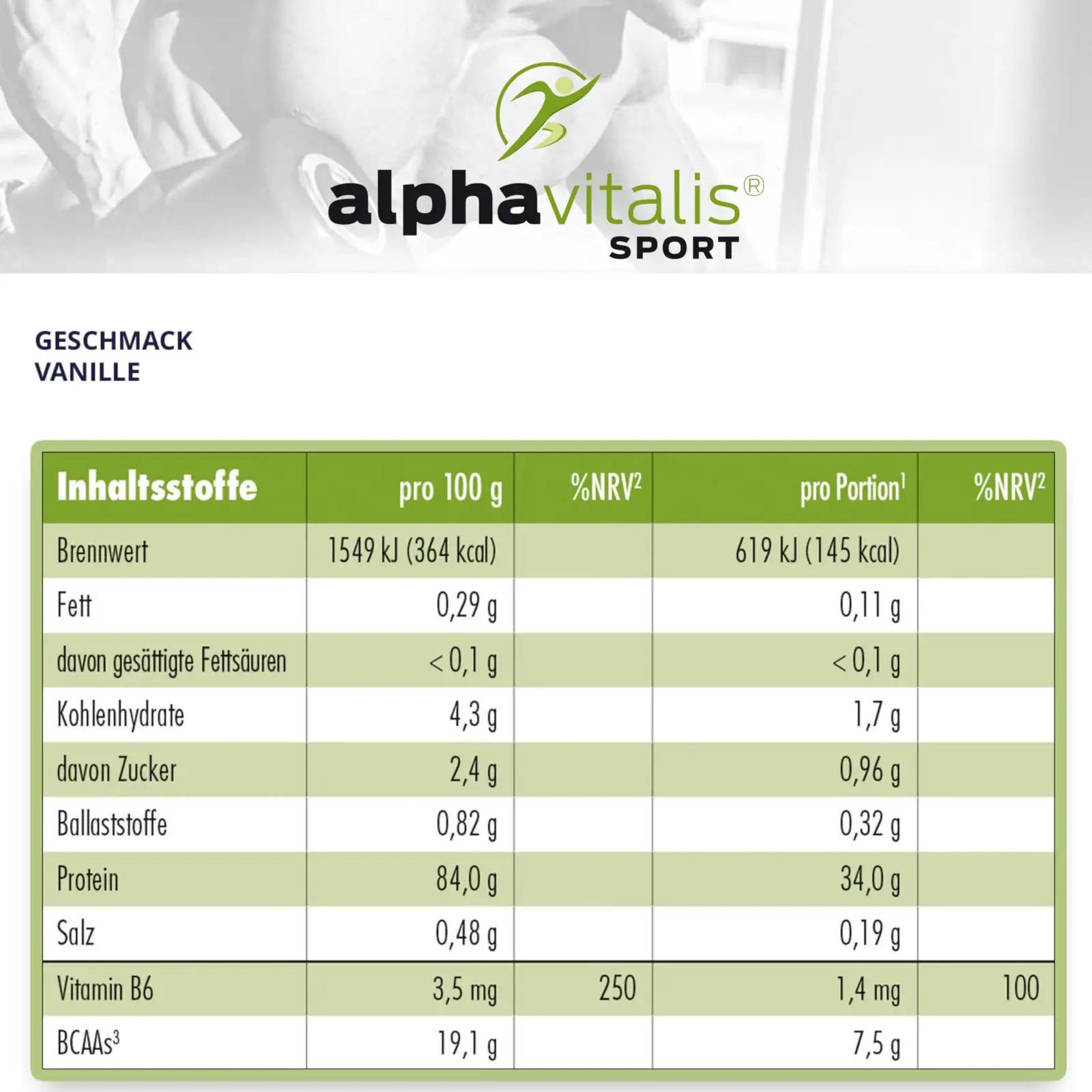 alphavitalis vanilje WPI isolaat 1 kg — kõrge valgusisaldus – pilt 7