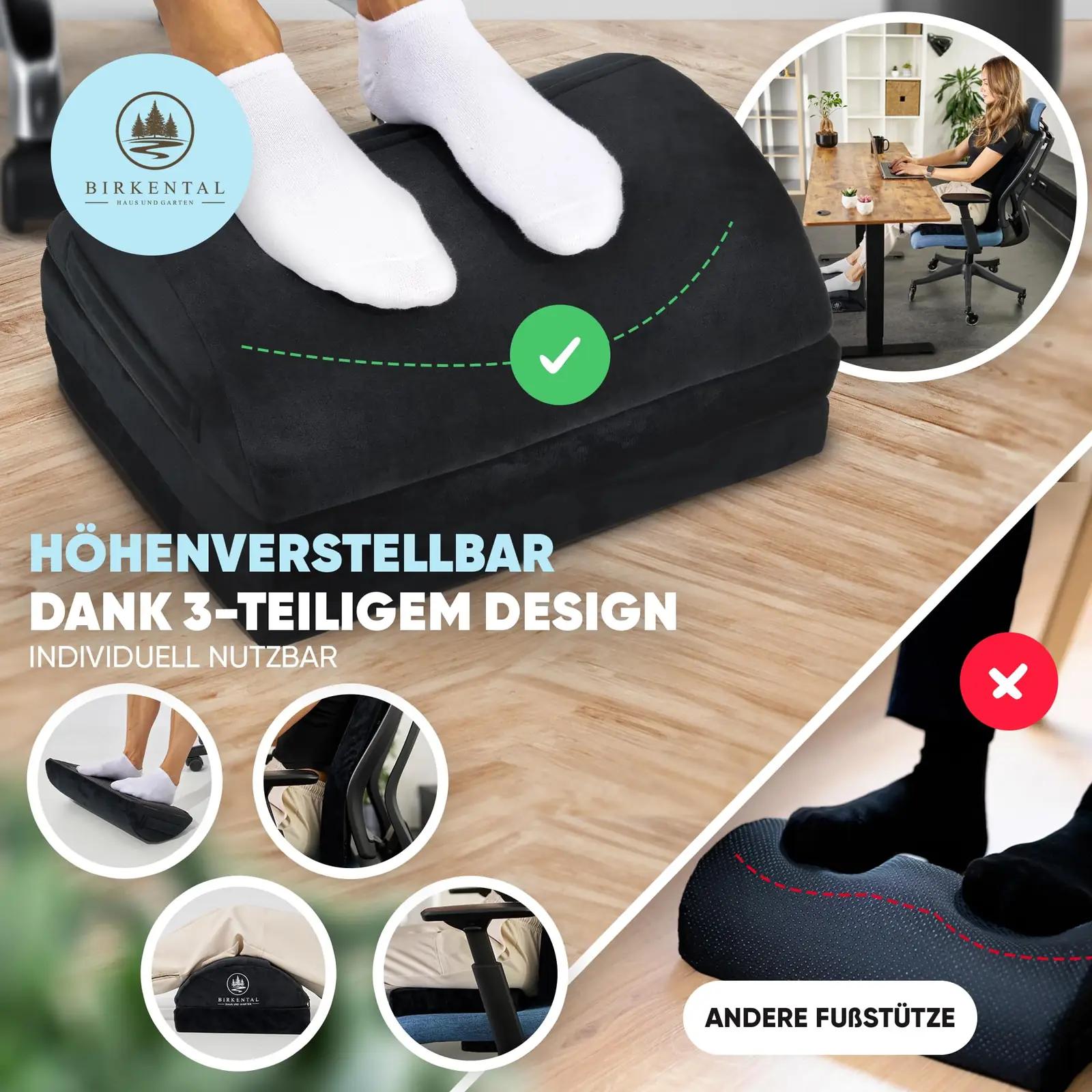 Birkental ergonoomiline jalatugi pehme kotiga — kontori mugavus – lisavaade