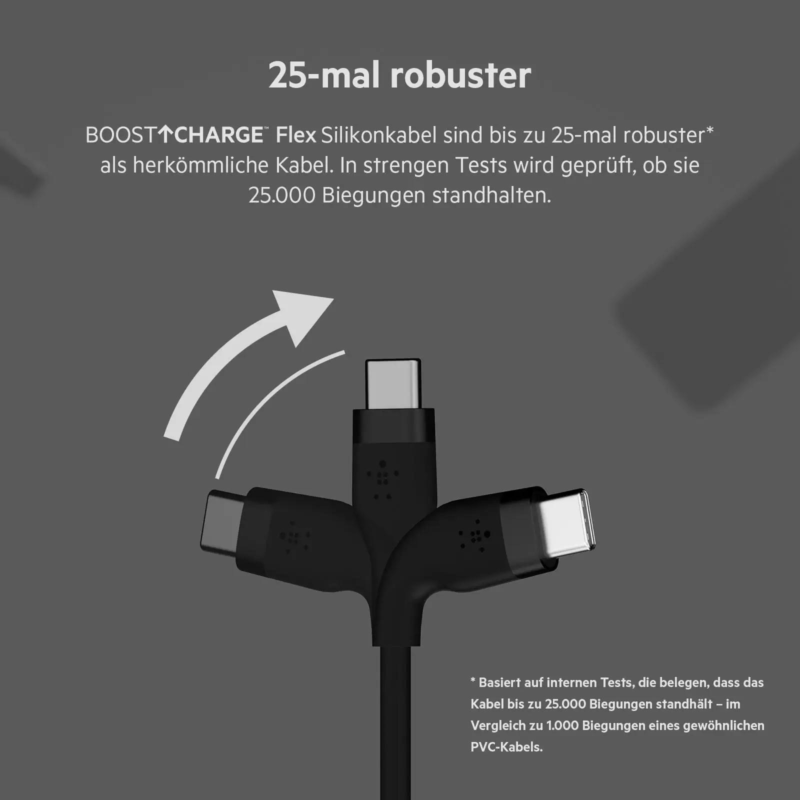 Belkin silikoonist vastupidav USB-C laadimiskaabel 3 m – pakend ja tarvikud