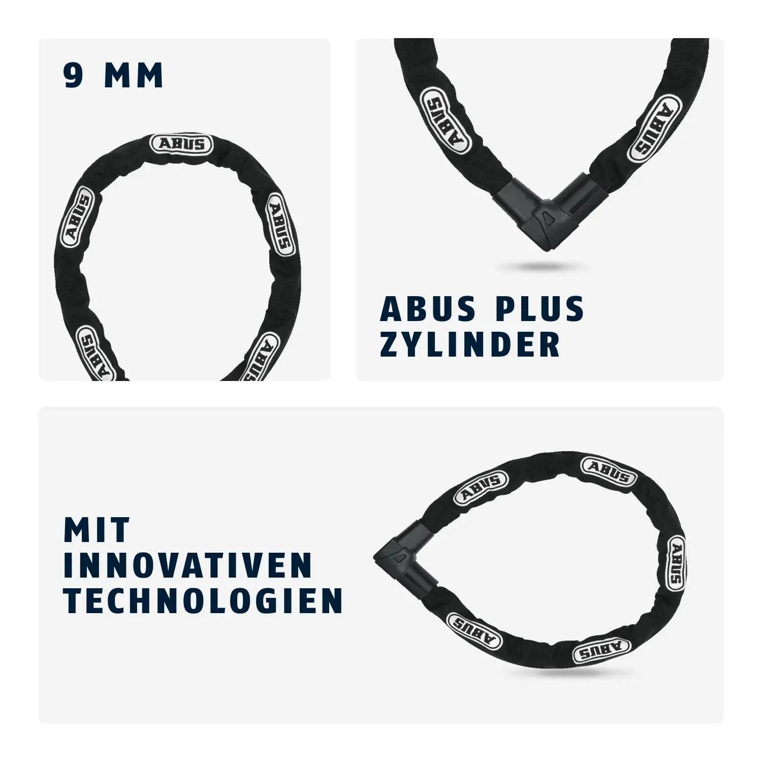 ABUS tugev kettlukk CityChain 110 cm — turvaline jalgrattalukk – lisavaade