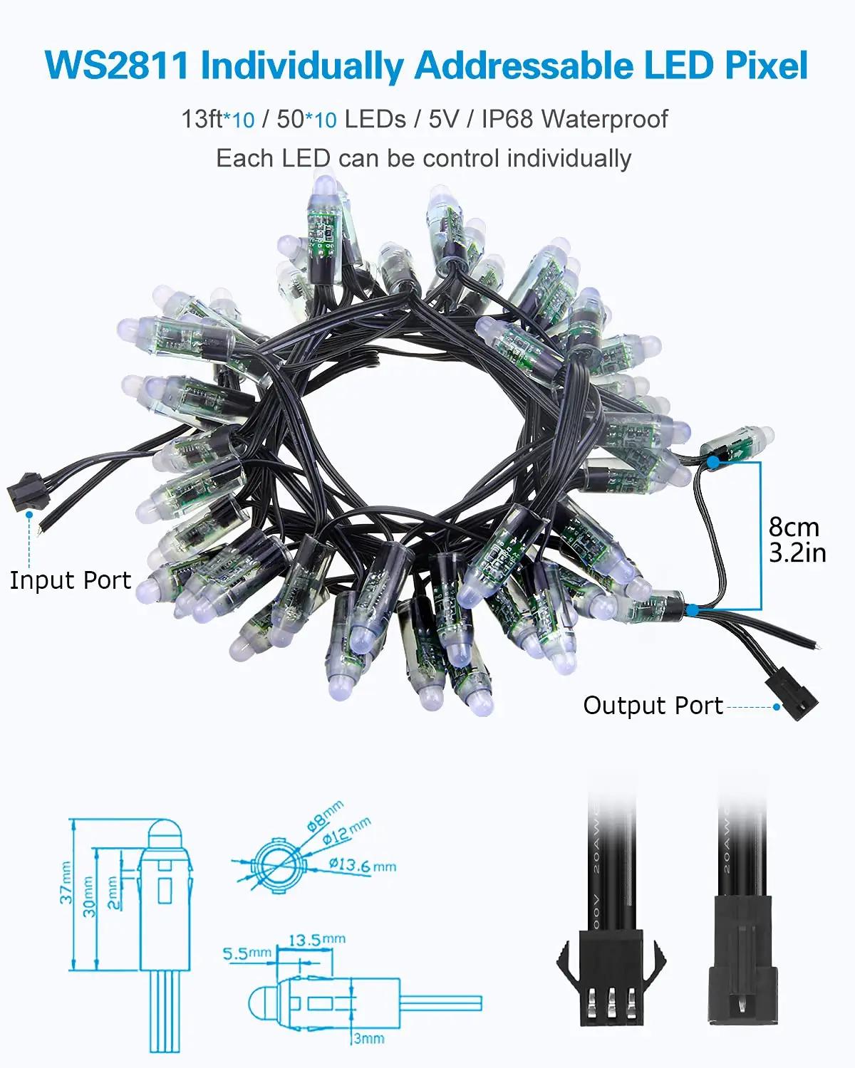 ALITOVE WS2811-5V-BK led ribad – detailne lähivaade