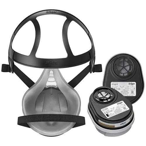 Dräger kaitsev poolmask – korduvkasutatav värvitud töökaitse M – detailne vaade