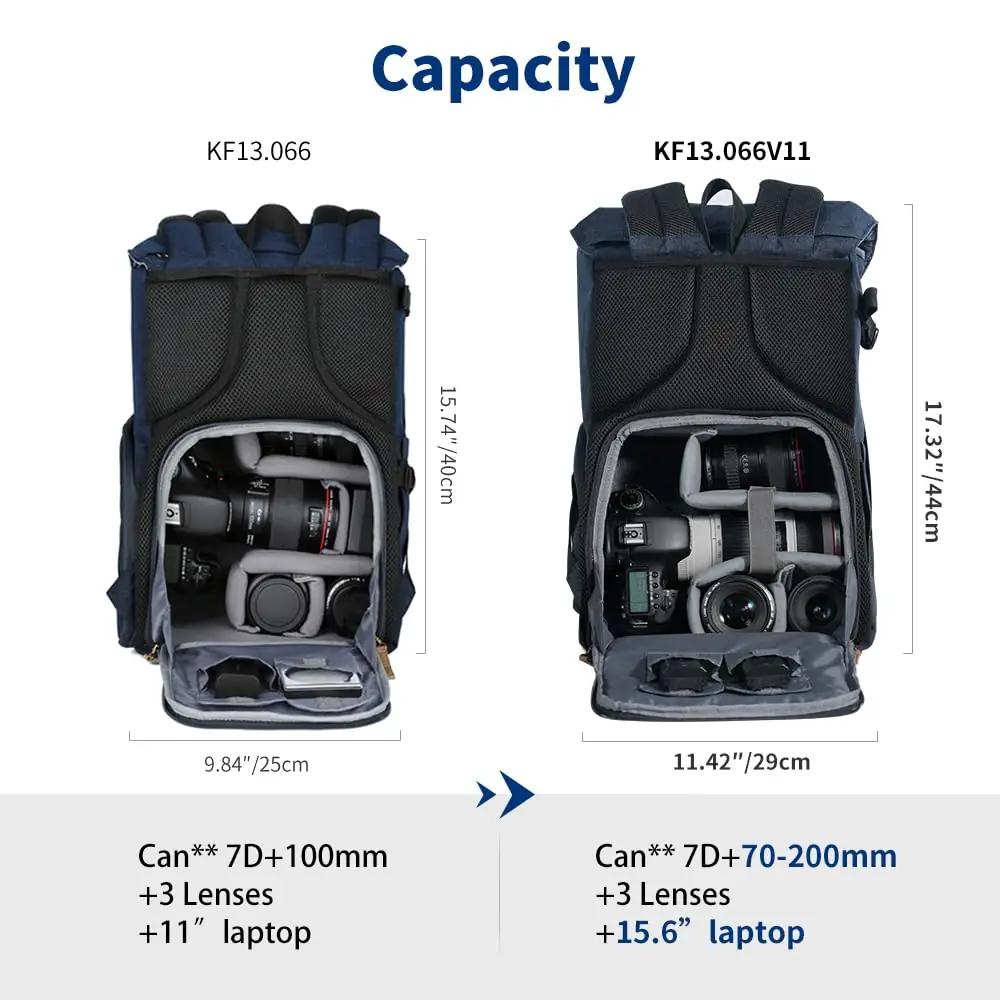 K&F CONCEPT veekindel 20L rolltop fotokott — vastupidav materjal – pilt 7