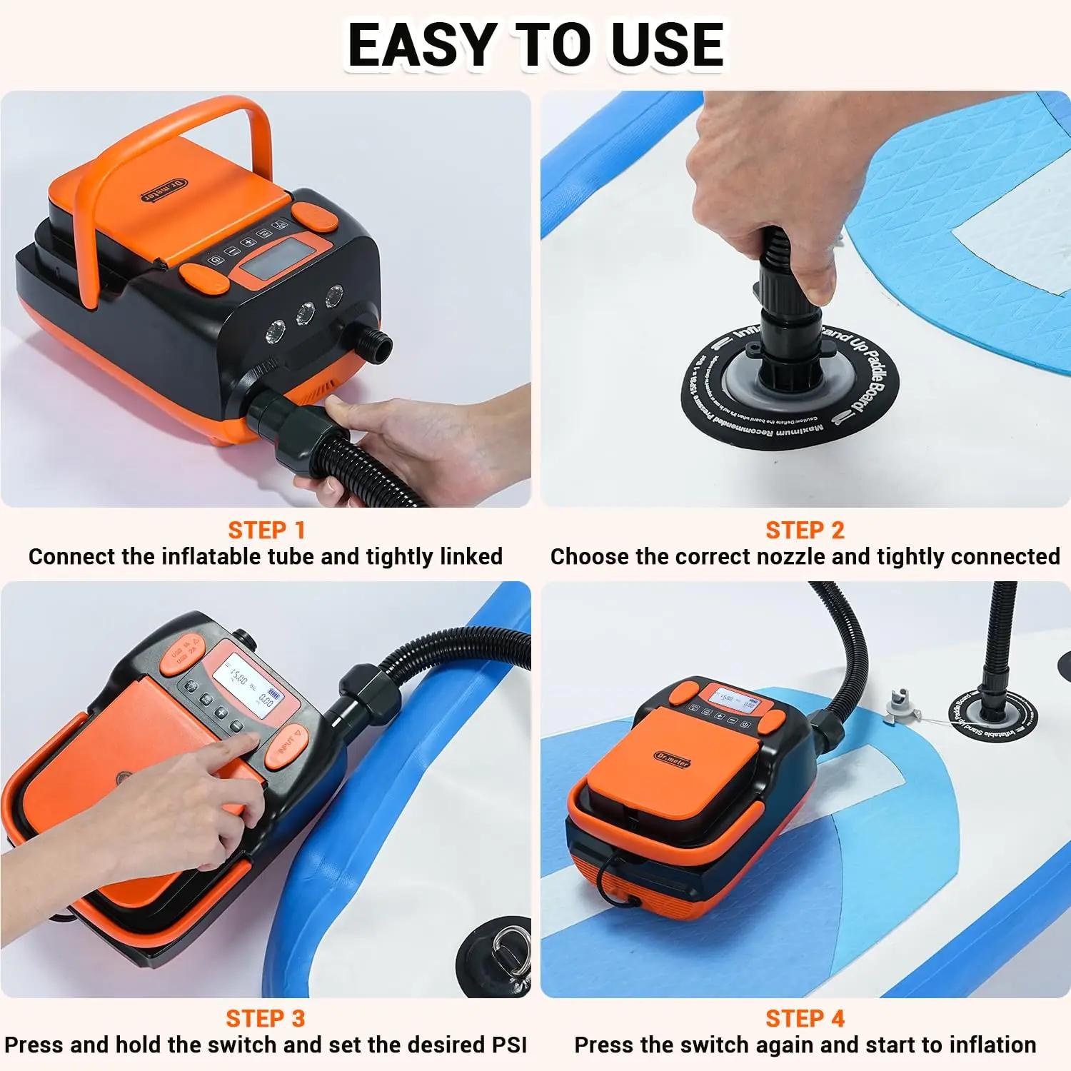 Dr.meter vastupidav 6000mAh laetav elektriline SUP-pump – pilt 8