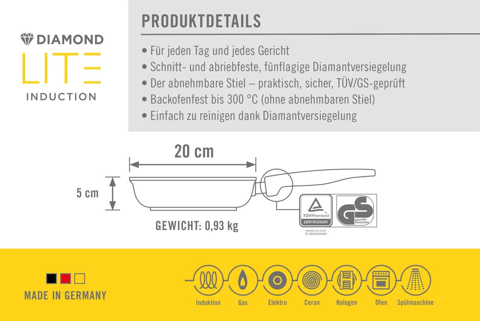Woll vastupidav antihaftpann 20 cm – eemaldatava sangaga – pilt 6