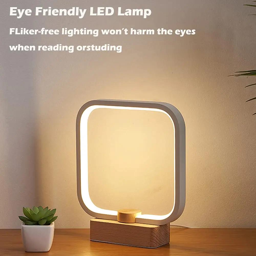 ANLAIBO puidust stiilis LED-laualamp – hämardatav hubasus – pilt 7