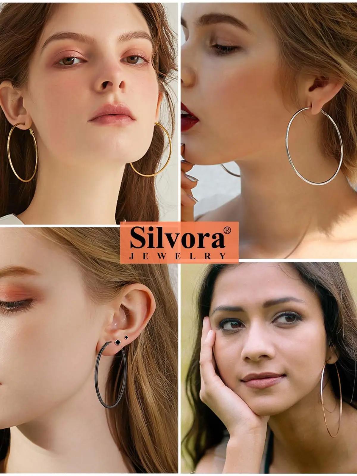 Silvora kullatud 70 mm hõbekõrvarõngad – elegantne kingiidee – pilt 8
