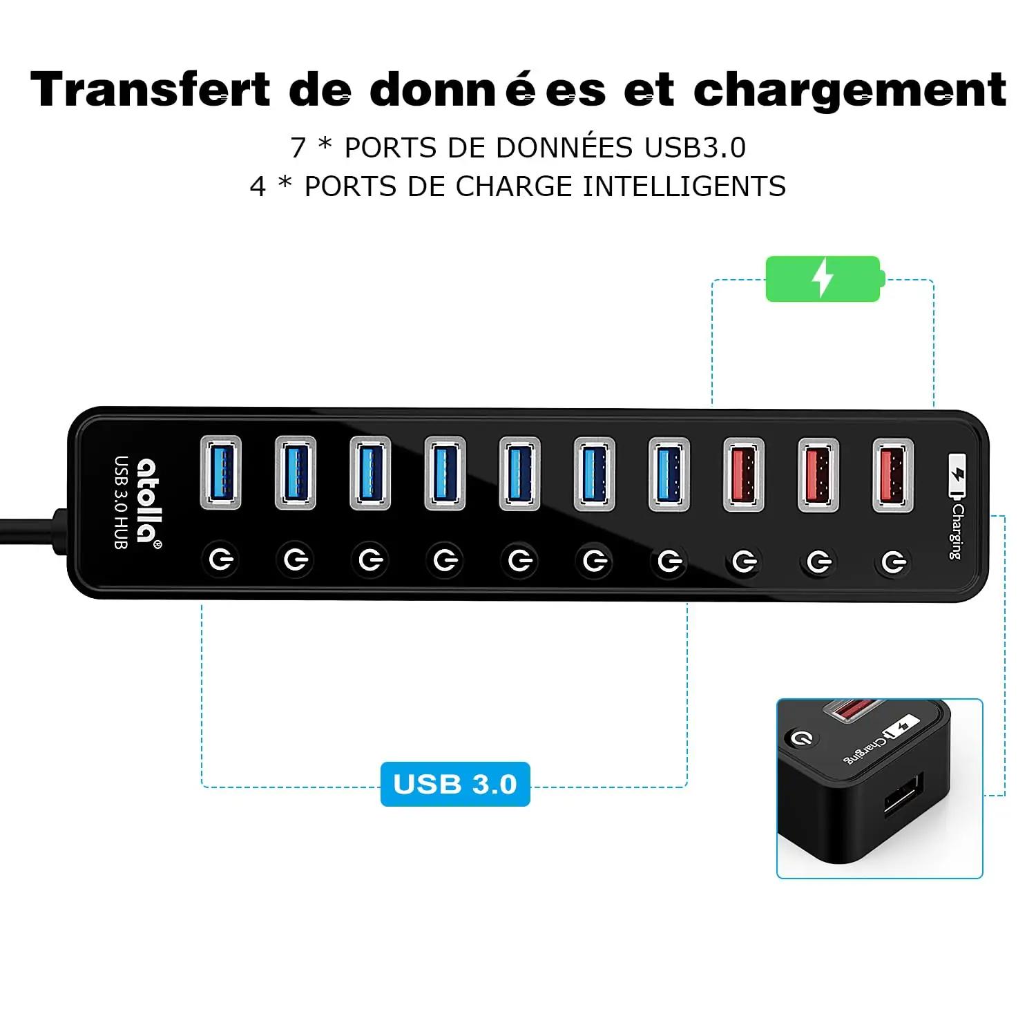 atolla USB-jaotur 11 pordiga — kompaktne nutikas laadimine – pakend ja tarvikud
