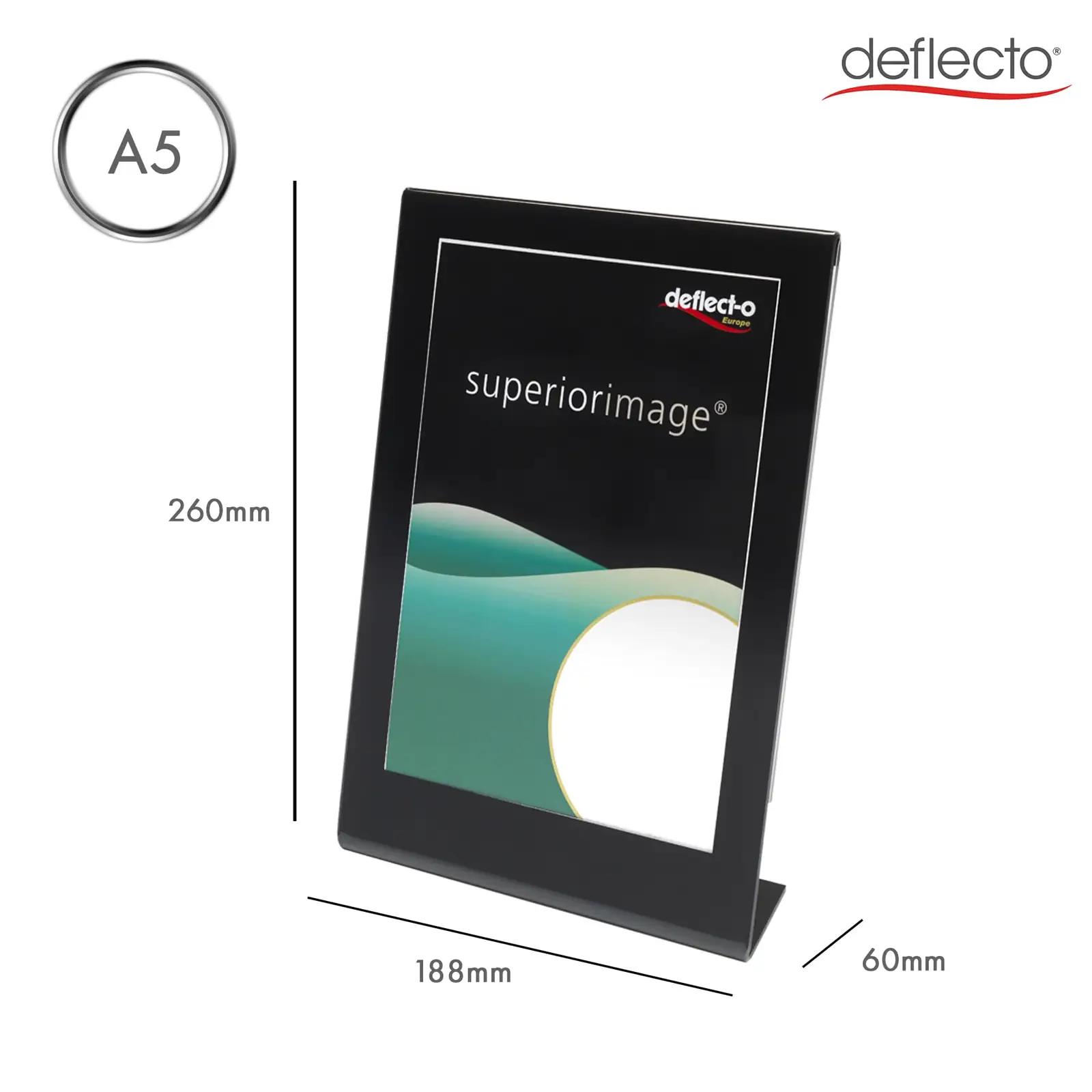 Deflecto akrüül A5 menuhaldur 6 tk — elegantne esitluslahendus – detailne vaade