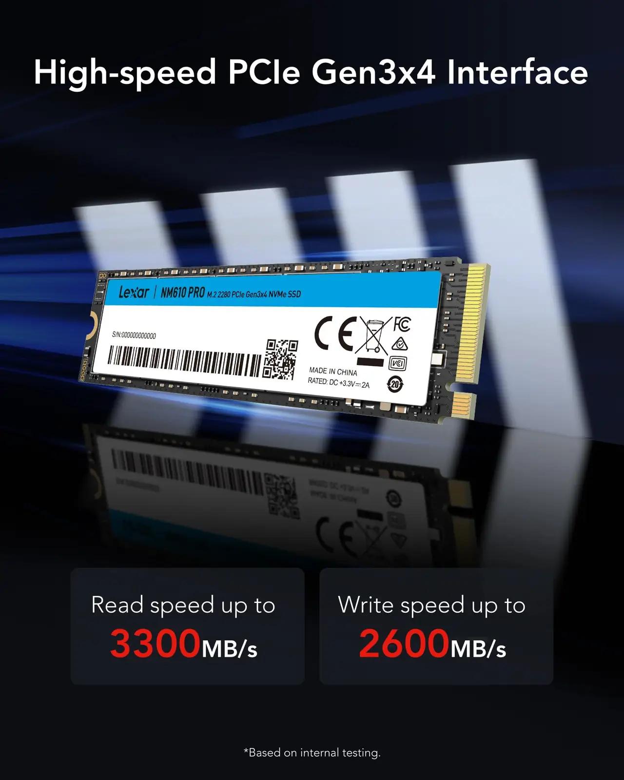 Lexar LNM610P001T-RNNNG ssd – detailne lähivaade