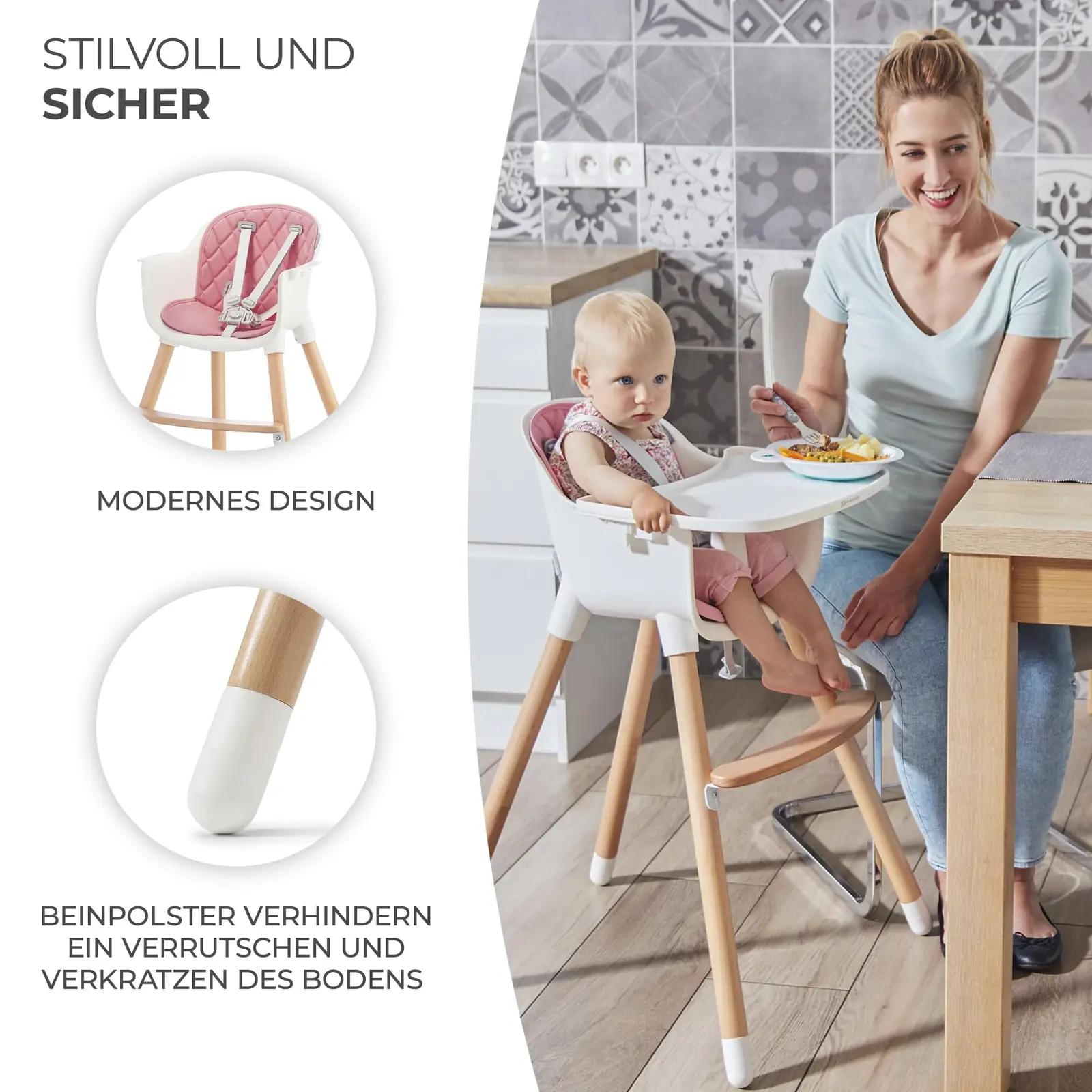 Kinderkraft puidust söögitool SIENNA – mugav ja turvaline – pilt 6