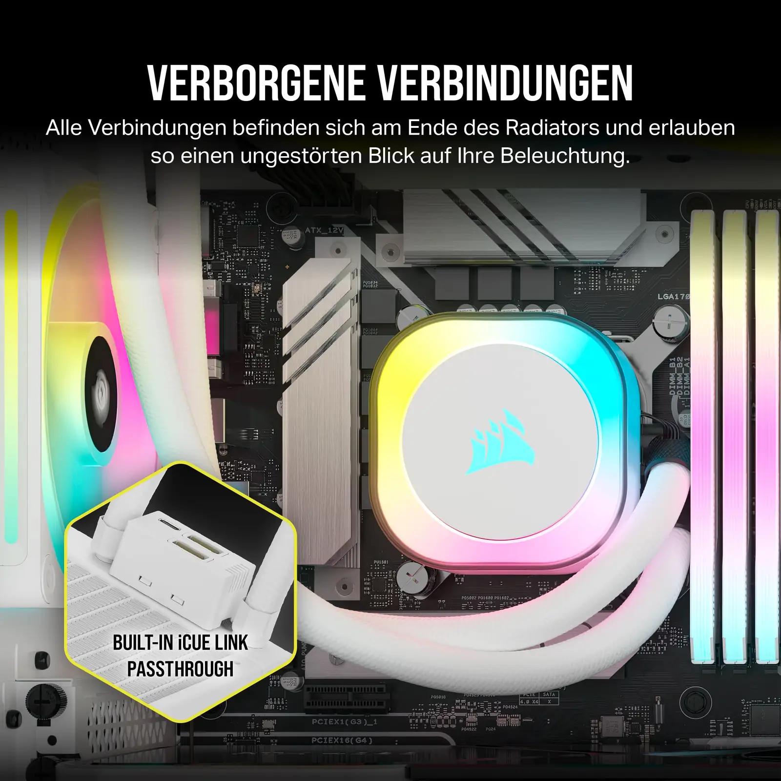 Corsair valge 360mm AIO veejahuti — vaikne ja tõhus jahutus – lisavaade