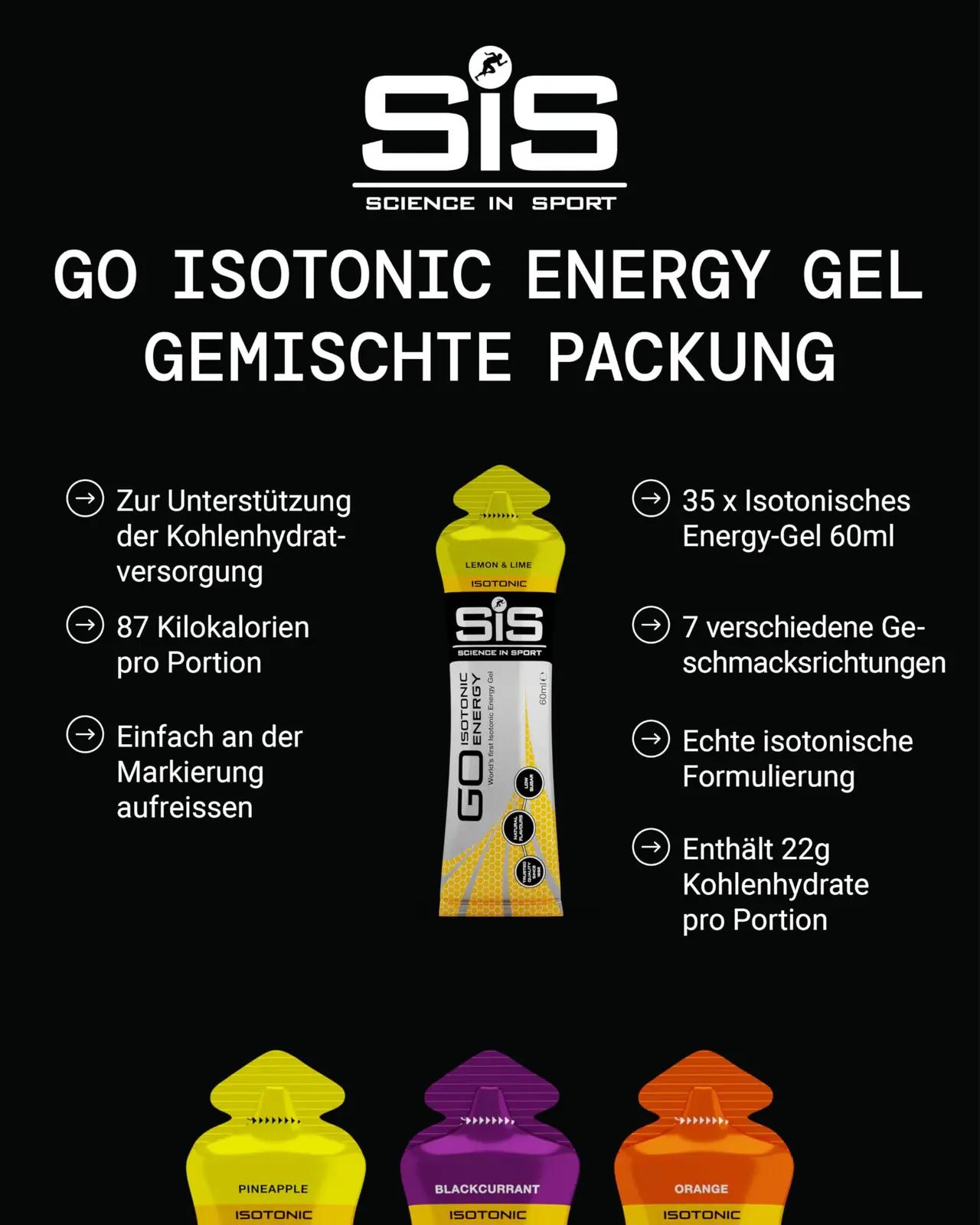 Science in Sport energigeelid 35x60ml – isotooniline ja vegan – detailne vaade