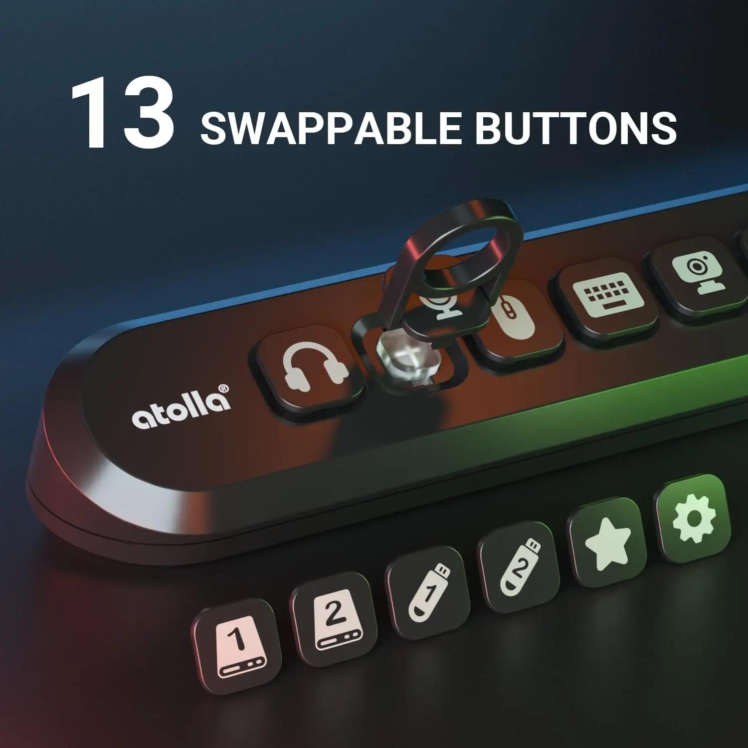 atolla must plastist 7-pordiline USB-hub – detailne vaade