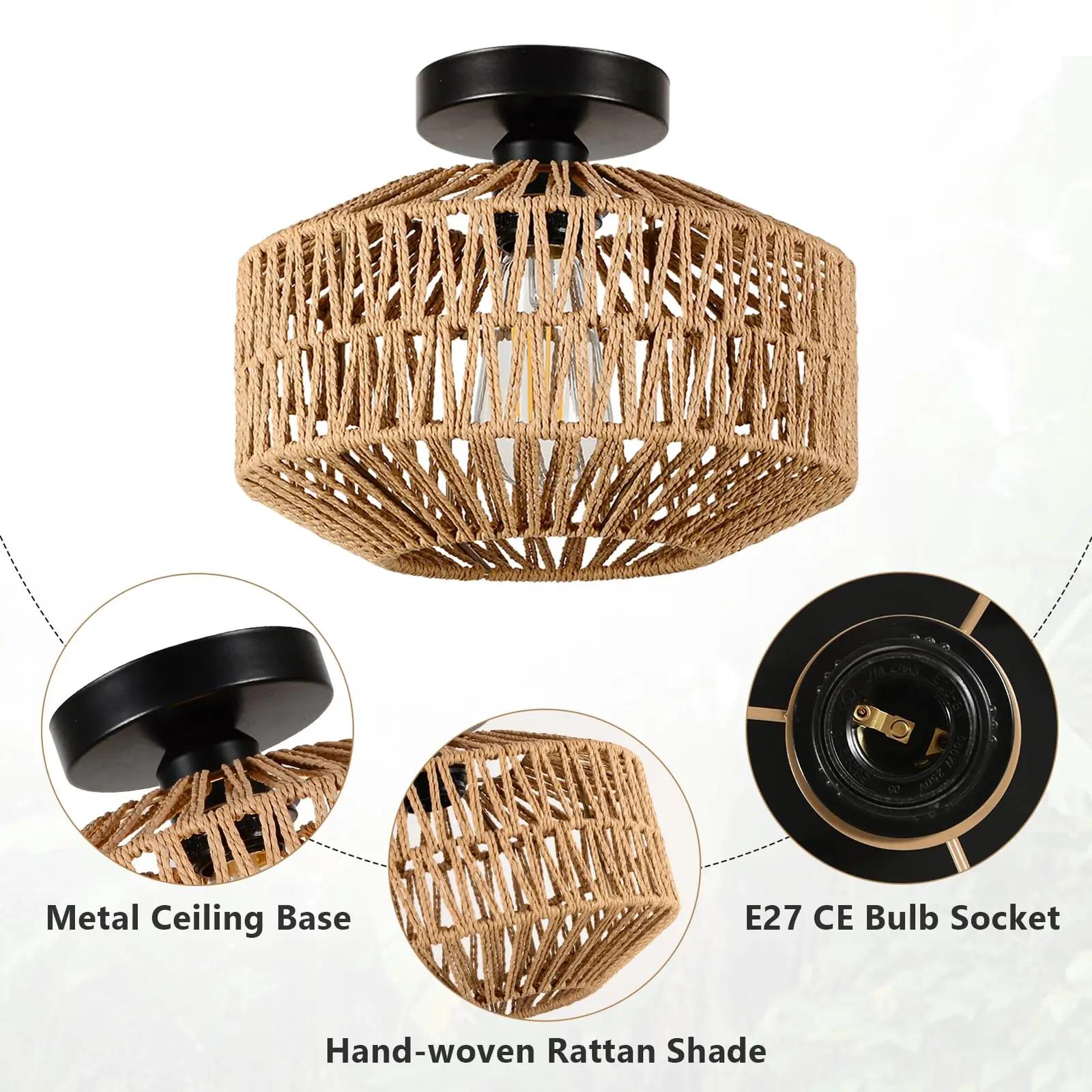 Rayofly rattan-lambivarju kaunistav ripats HLF26 – boho stiil – pilt 6