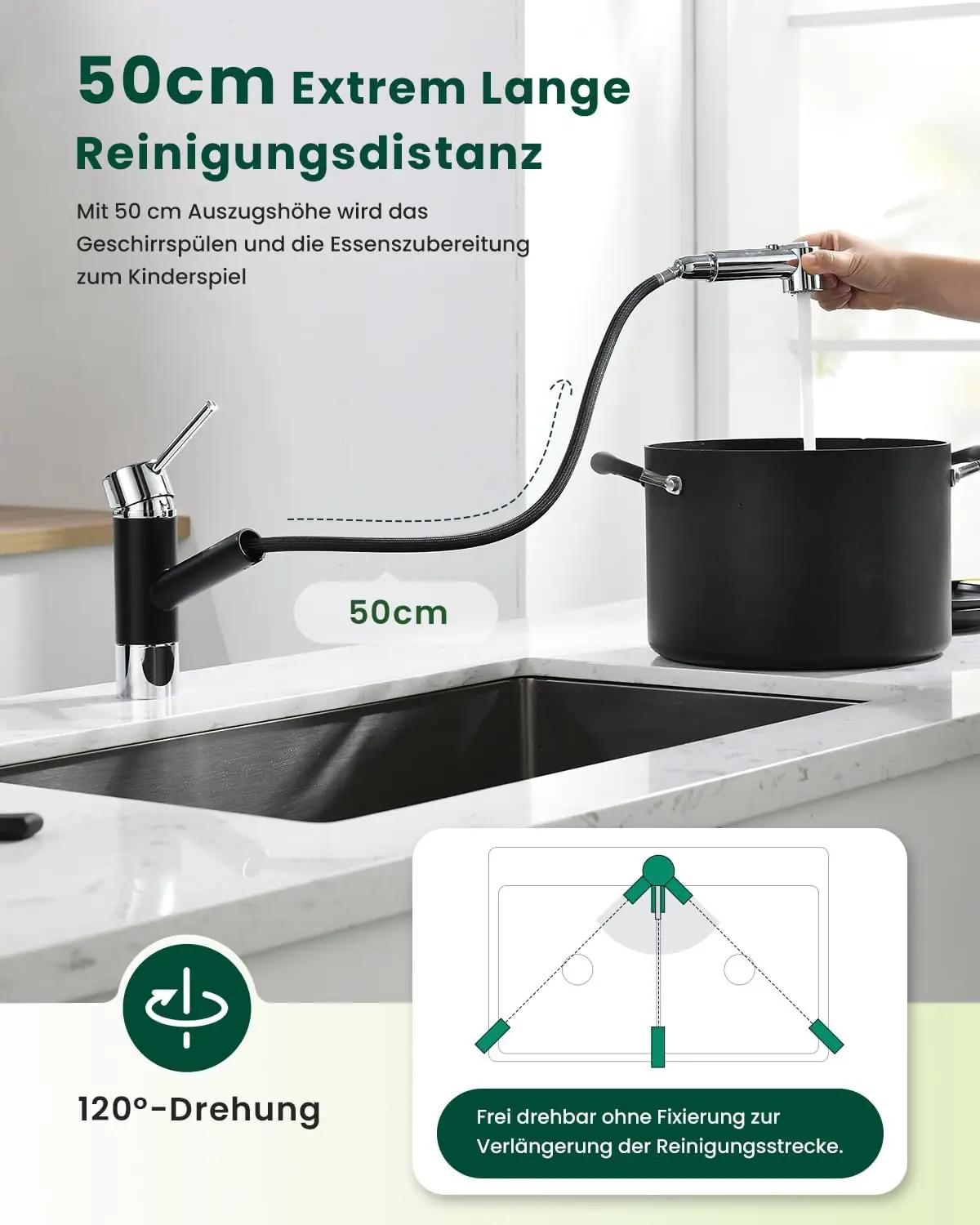 DAYONE roostevaba köögisegisti 120° pööratav — vastupidav ja – pilt 7