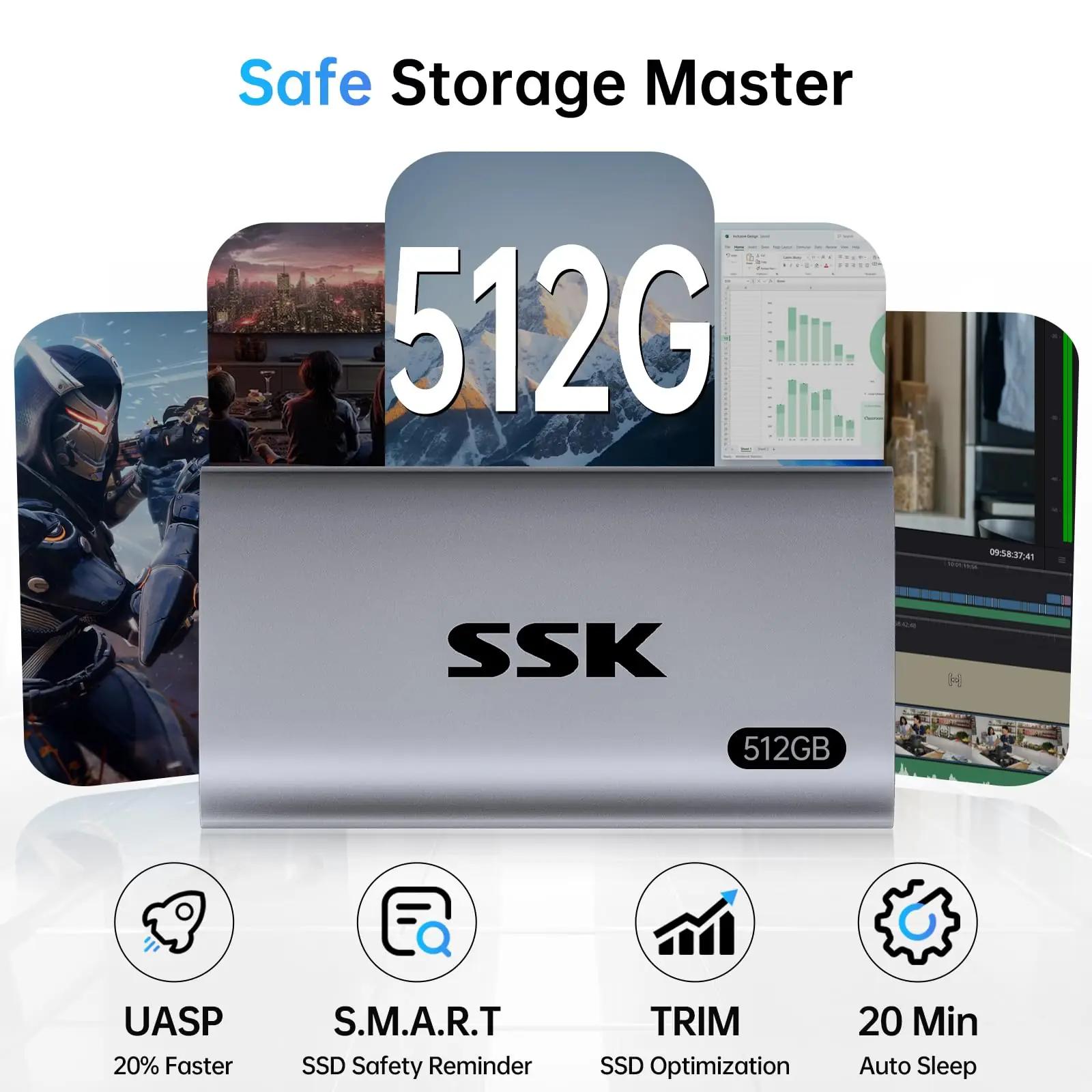 SSK kerge ja kiire väline SSD 512GB — nutikas salvestuslahendus – kasutusnäide