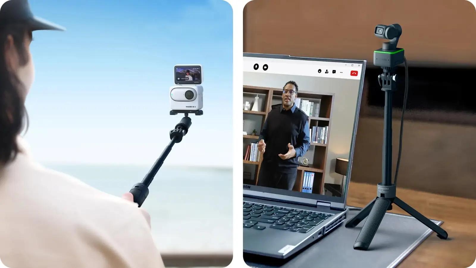 Insta360 kerge mini-statiiv ja selfie-kepp — mitmekülgne kasutus – pakend ja tarvikud