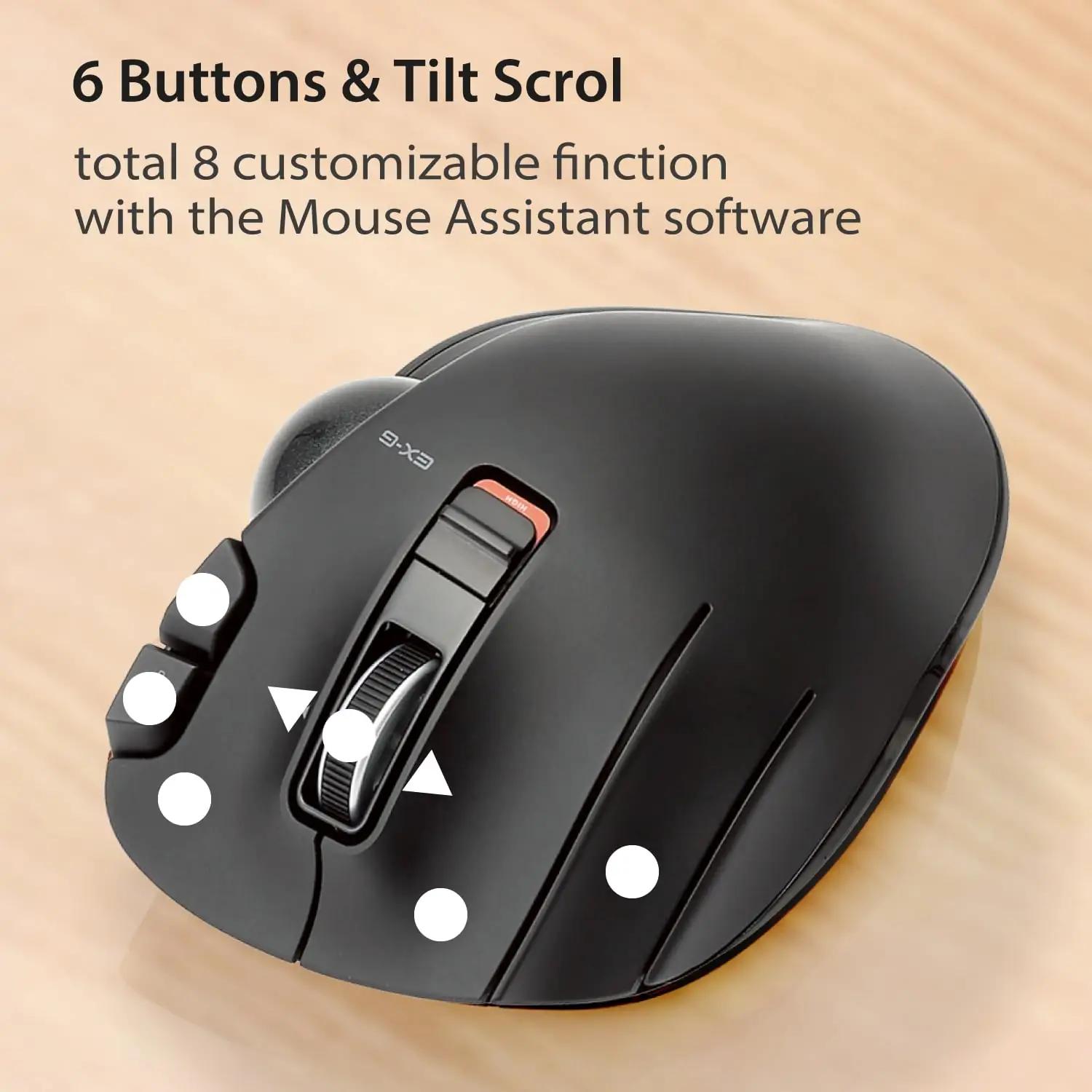 ELECOM ergonomiline vasakukäeline trackball-hiir — mugav – kasutusnäide
