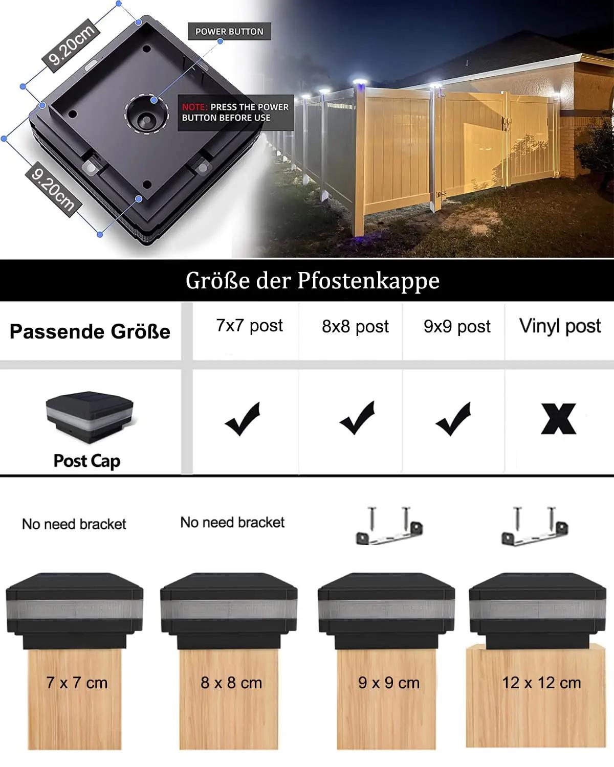 GEYUEYA Home vastupidav päikesepaneeliga postilamp – lisavaade