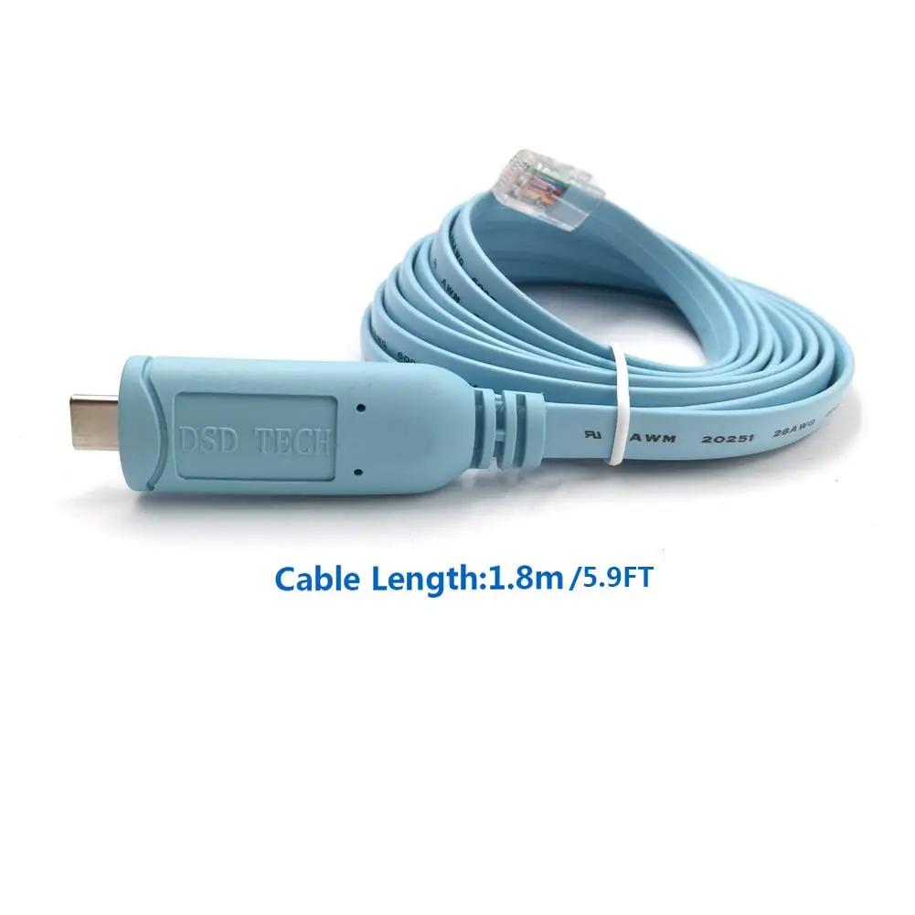 DSD TECH sinine konsoolikaabel USB-C → RJ45 – kasutusnäide