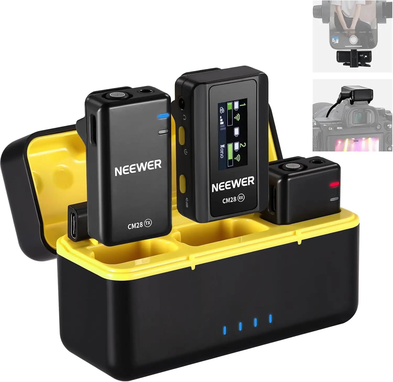 NEEWER metallist juhtmevaba lavalier mikrofonikomplekt