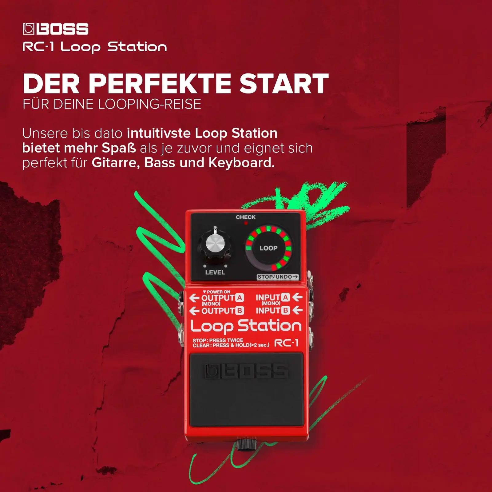 BOSS loop-pedaal RC-1 — lihtne salvestus ja ülekattega looper – detailne vaade