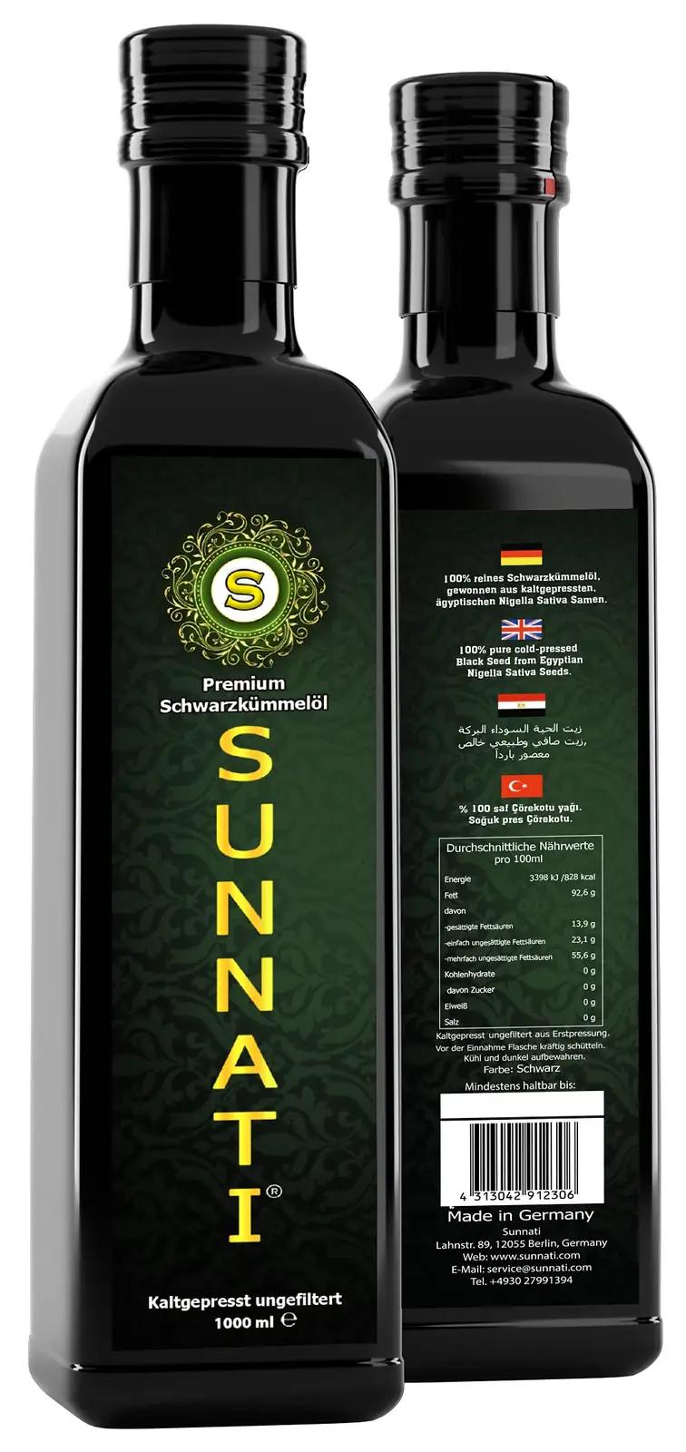 Sunnati mustköömneõli 100% külmpress, suur pudel 1 l – kasutusnäide