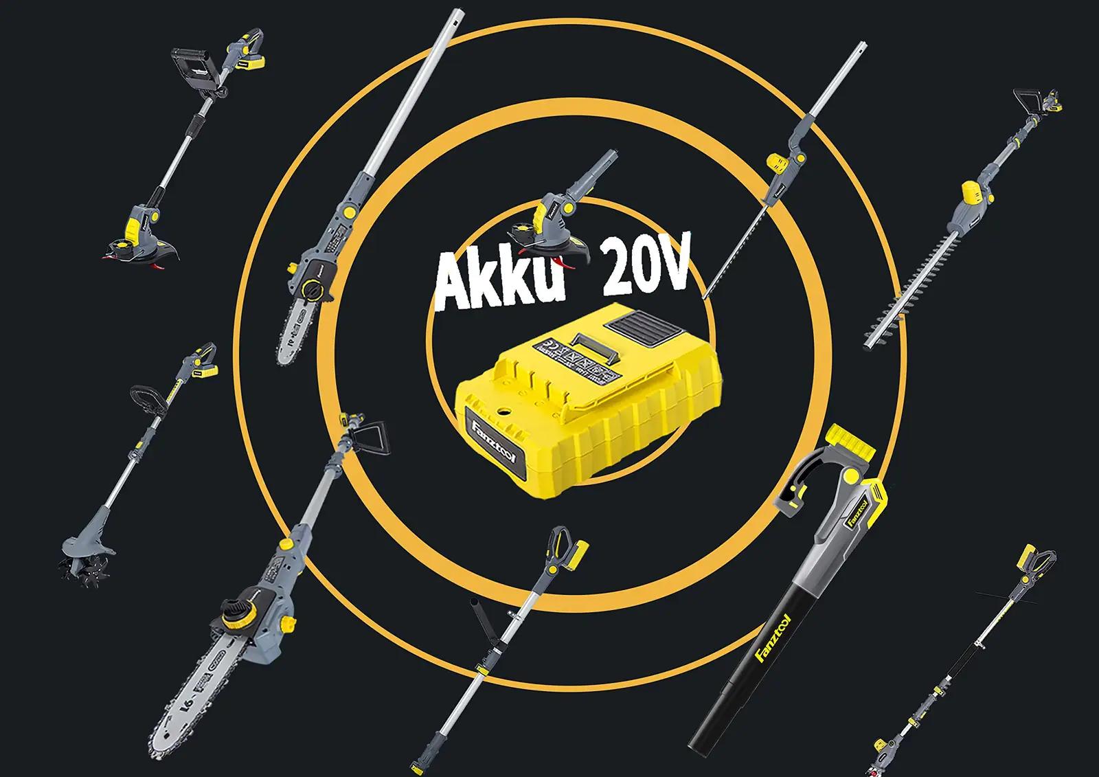 FANZTOOL 20V vastupidav liitiumaku aiatöödeks, 4000 mAh – lisavaade