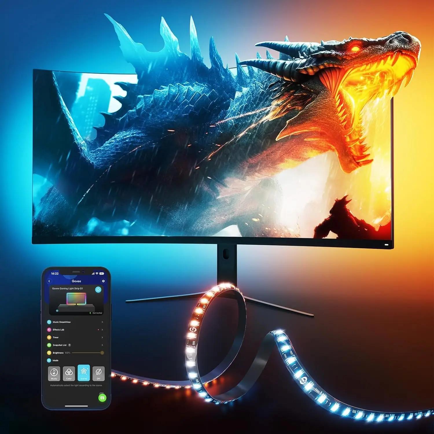 Govee RGBIC LED taustavalgustus 27–34″ ekraanidele — mänguruumi