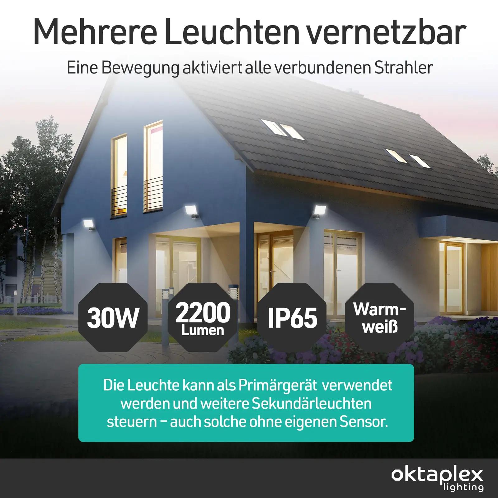 Oktaplex lighting välistingimusel LED-valgusti liikumisanduriga – detailne vaade