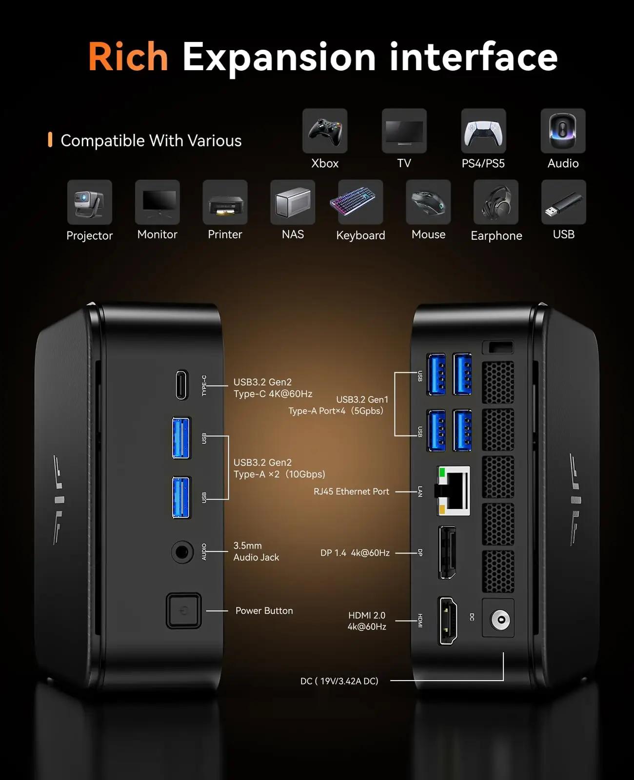 NiPoGi nutikas mini-PC — vastupidav ja kompaktne kodu- ja – pilt 7