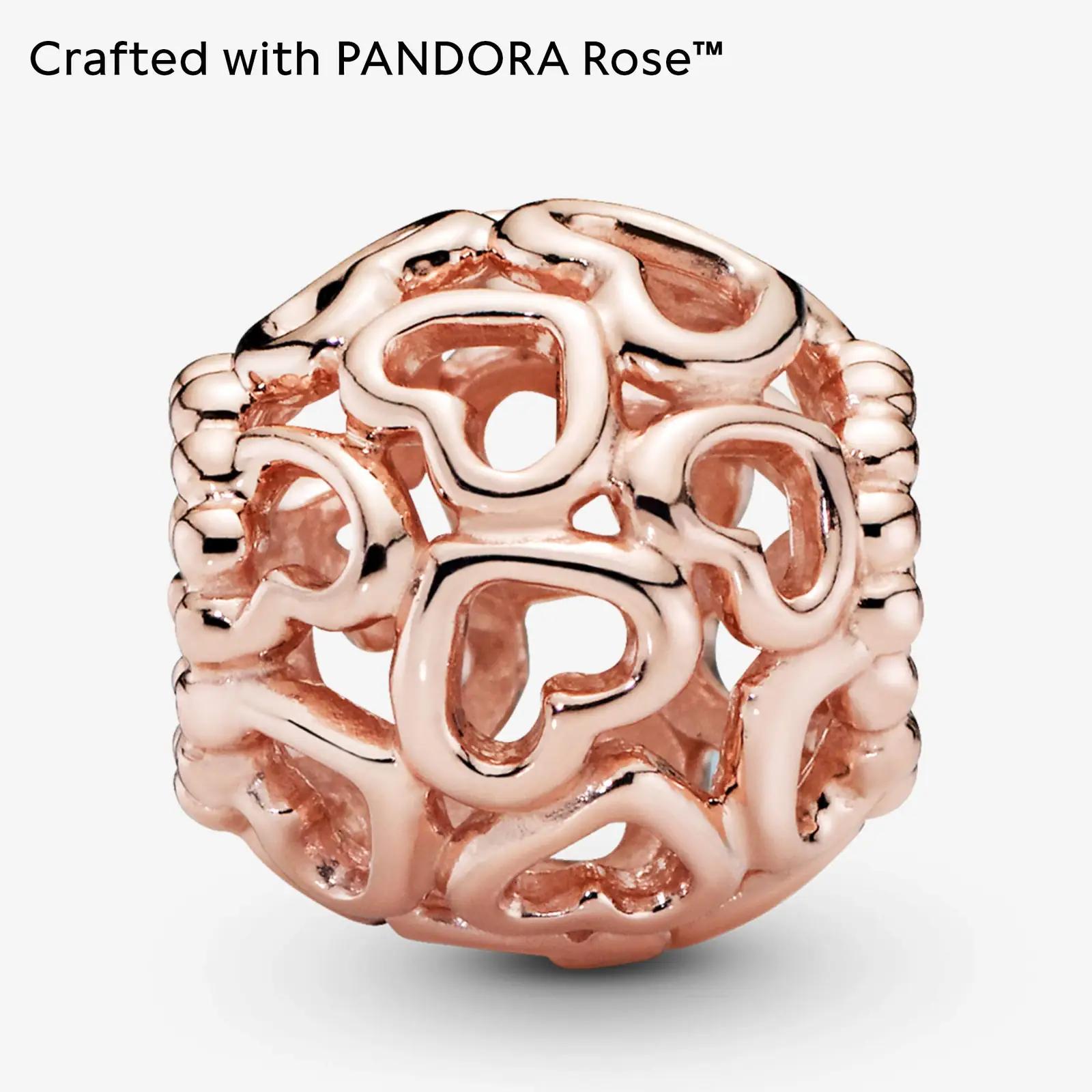 PANDORA roosa ripats charm – südamekujuline kingiidee 780964 – pakend ja tarvikud