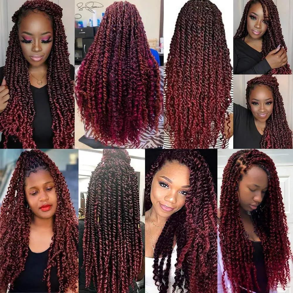 YDDM sünteetiline Passion Twist 18″ lokkis juuksepikendus 7 pakki – pilt 6