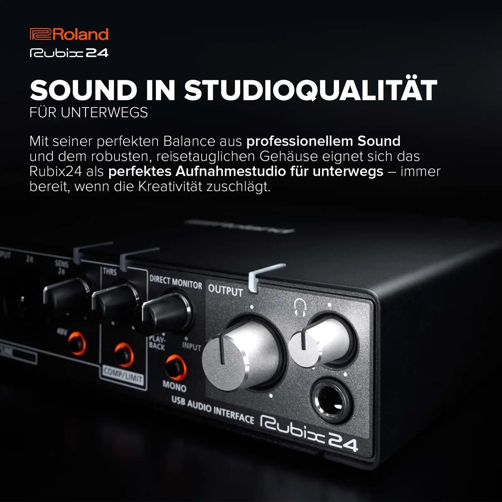 Roland kvaliteetne USB-audioliides – kompaktne salvestamiseks – pakend ja tarvikud