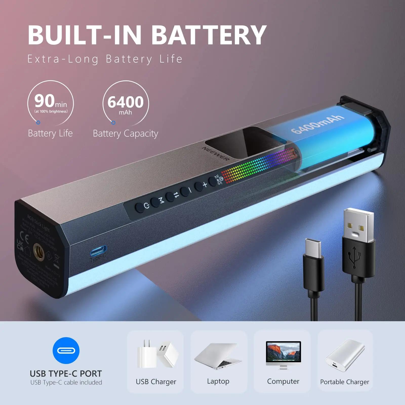 NEEWER metallist RGB valgusstang — reguleeritav heledusega – pilt 7