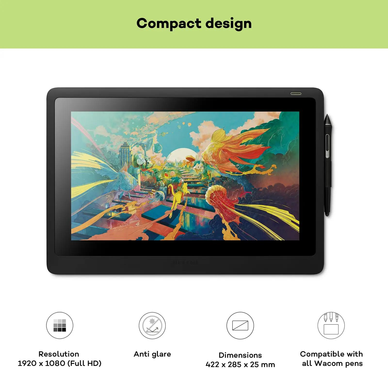 Wacom digitaalne Cintiq 16 — täis-HD joonistuskuvar loomingule – pakend ja tarvikud