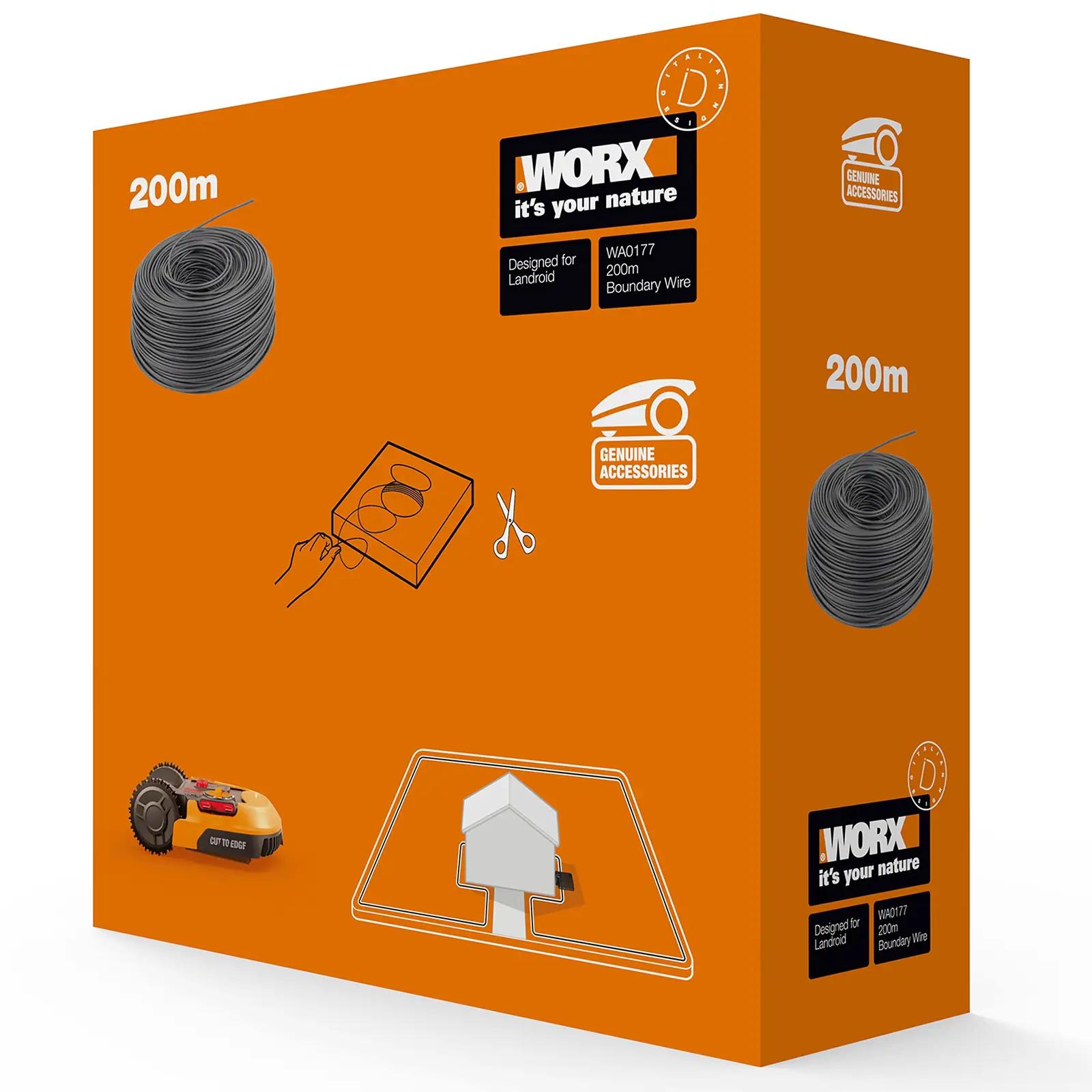 WORX tugev 200 m piirdeaed lint — sobib muru hoolduseks