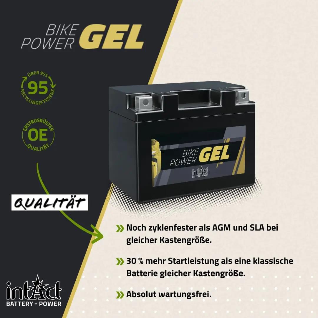 Intact gel-akupatarei mootorrattale — vastupidav ja hooldusvaba – pakend ja tarvikud
