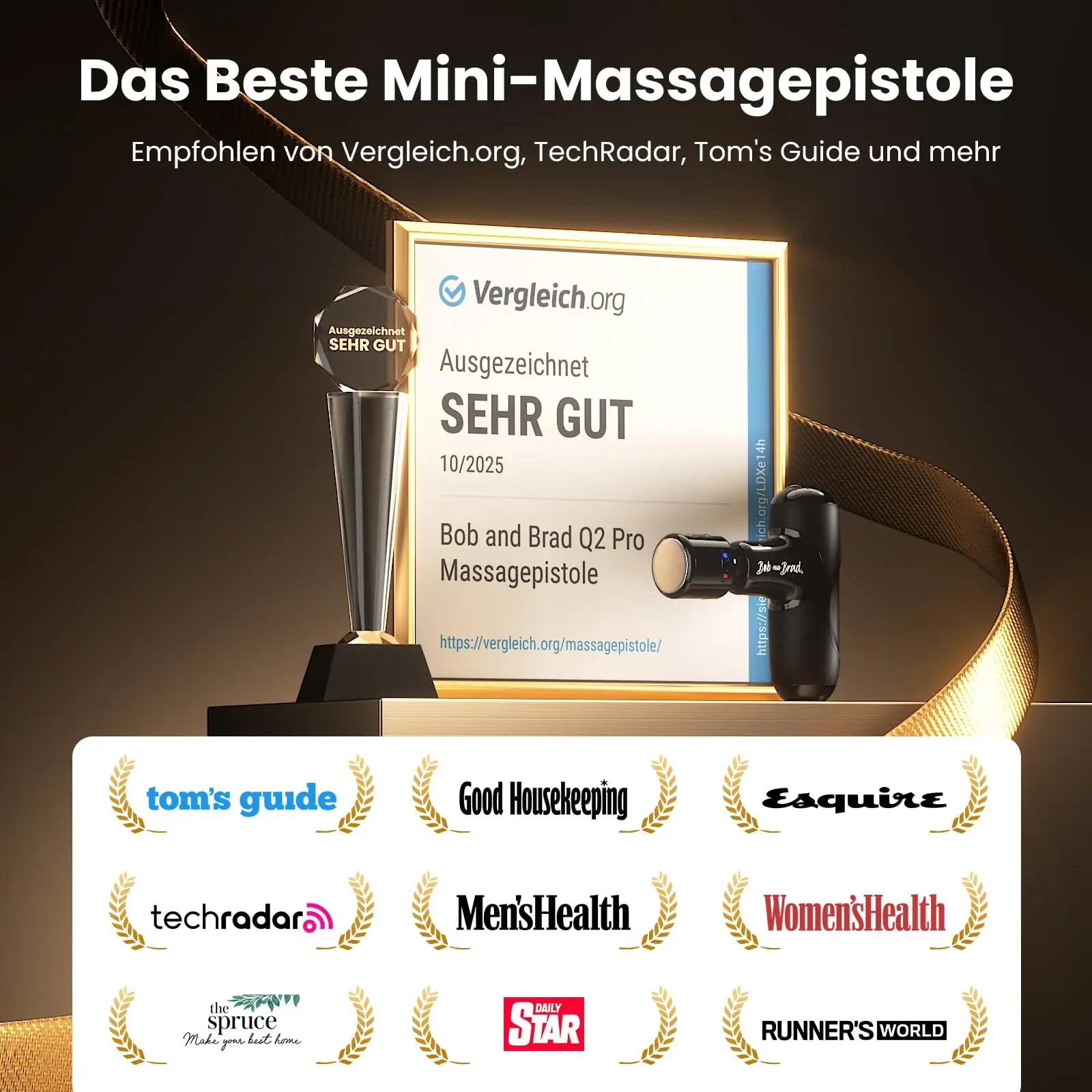 BOB AND BRAD mini massaažipüstol Q2 Pro soojaga – kasutusnäide