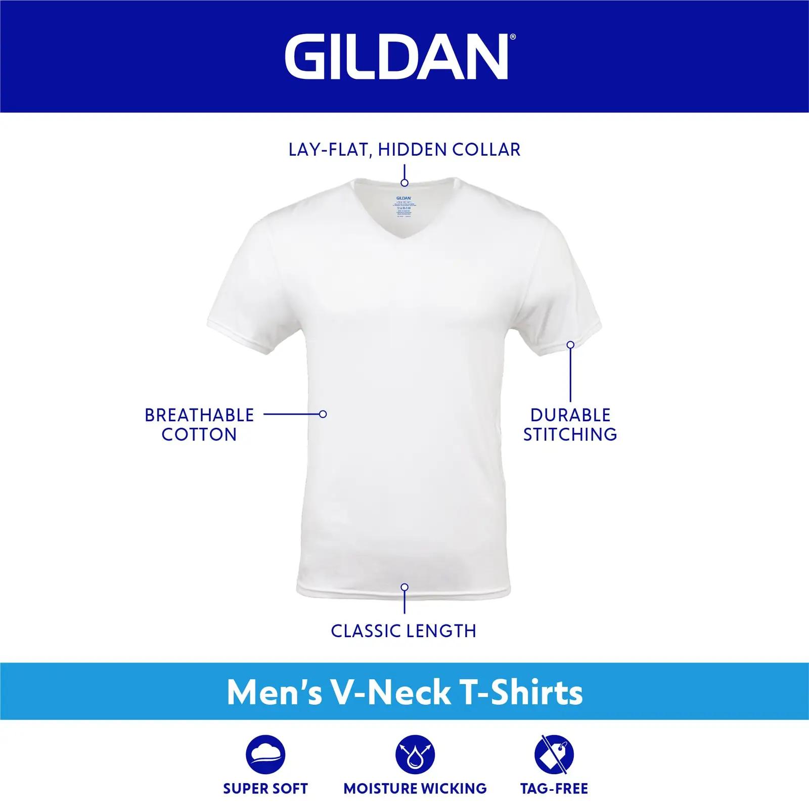 Gildan pehmed V-kaelusega T-särgid 12-pack — mugavus – detailne vaade