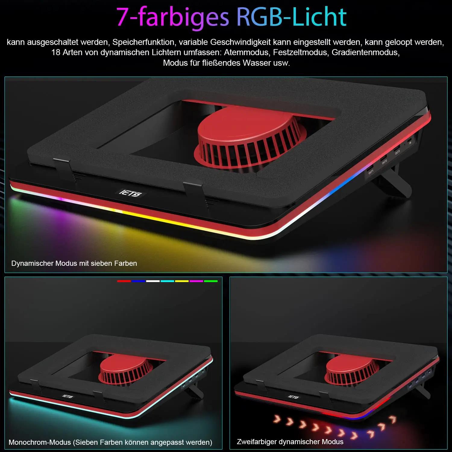 IETS jahutuspadja RGB-mesh materjal 13–17,3″ sülearvutile – kasutusnäide