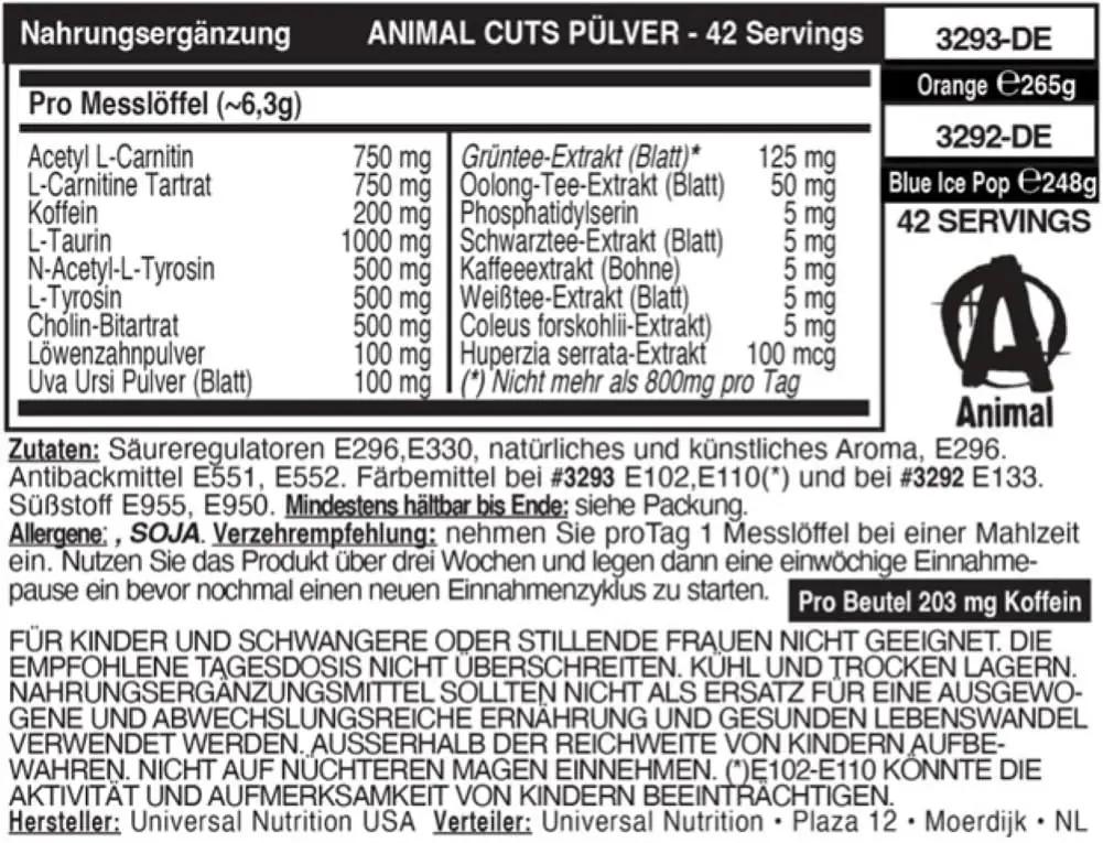 Animal pulber Orange Mango — termogeenne koostis kehakaalu – pilt 7